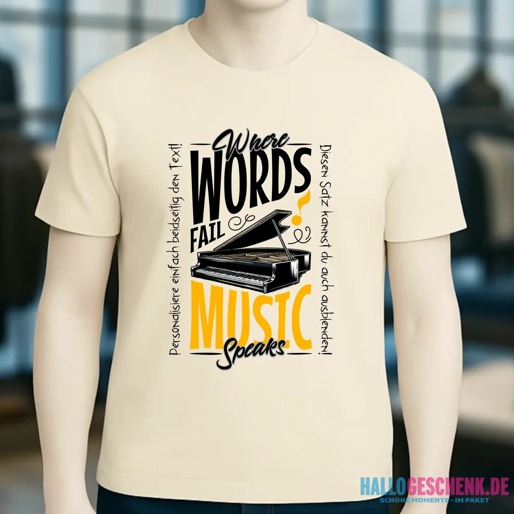 Where Word fail Music speaks • Musik • Unisex Premium T-Shirt XS-5XL aus Bio-Baumwolle für Damen & Herren • Exklusivdesign • personalisiert