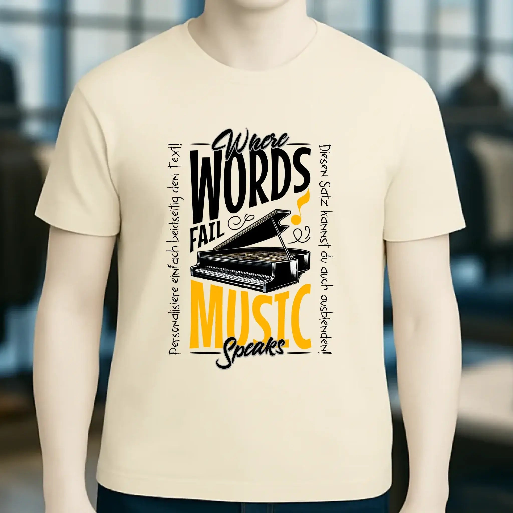 Where Word fail Music speaks • Musik • Unisex Premium T-Shirt XS-5XL aus Bio-Baumwolle für Damen & Herren • Exklusivdesign • personalisiert