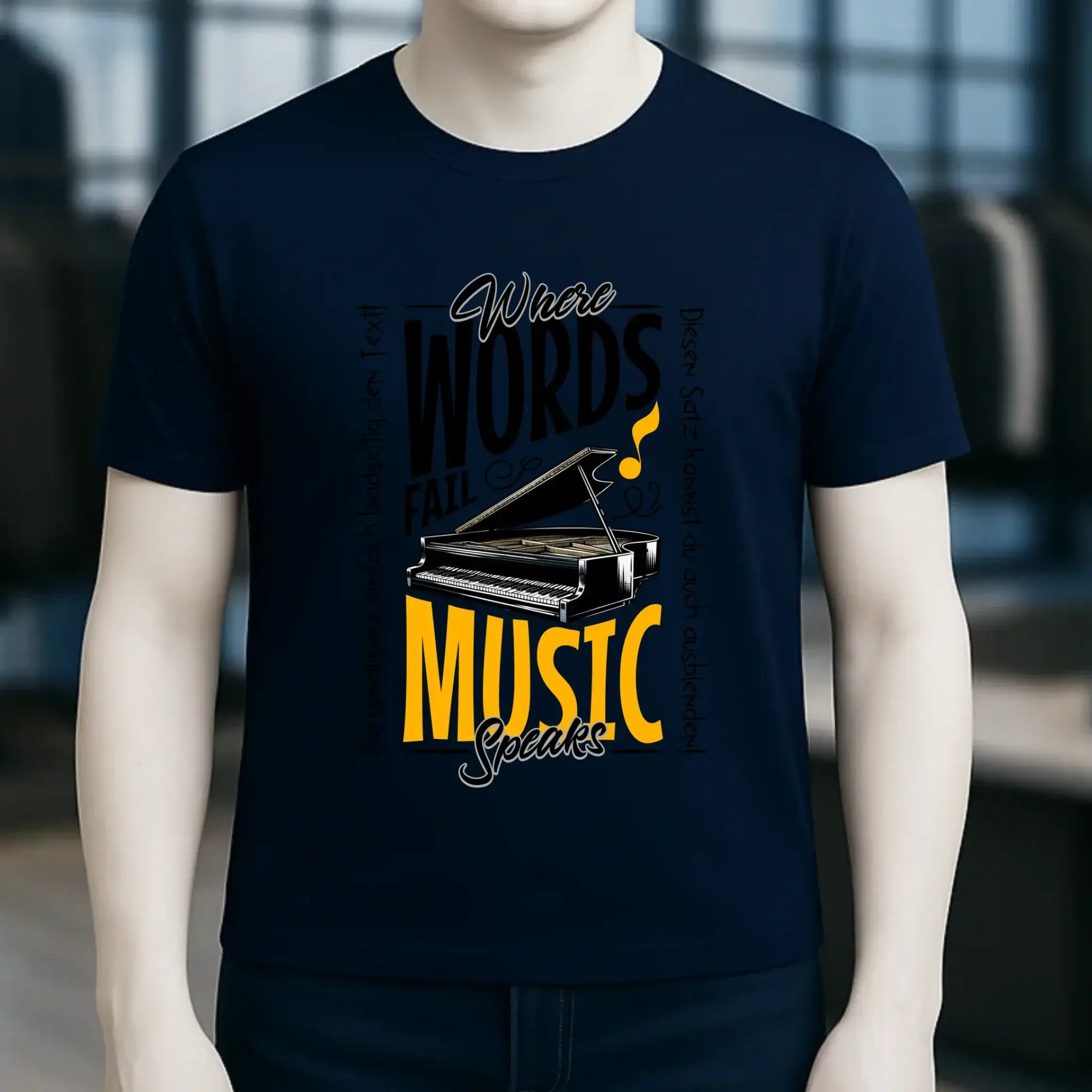 Where Word fail Music speaks • Musik • Unisex Premium T-Shirt XS-5XL aus Bio-Baumwolle für Damen & Herren • Exklusivdesign • personalisiert
