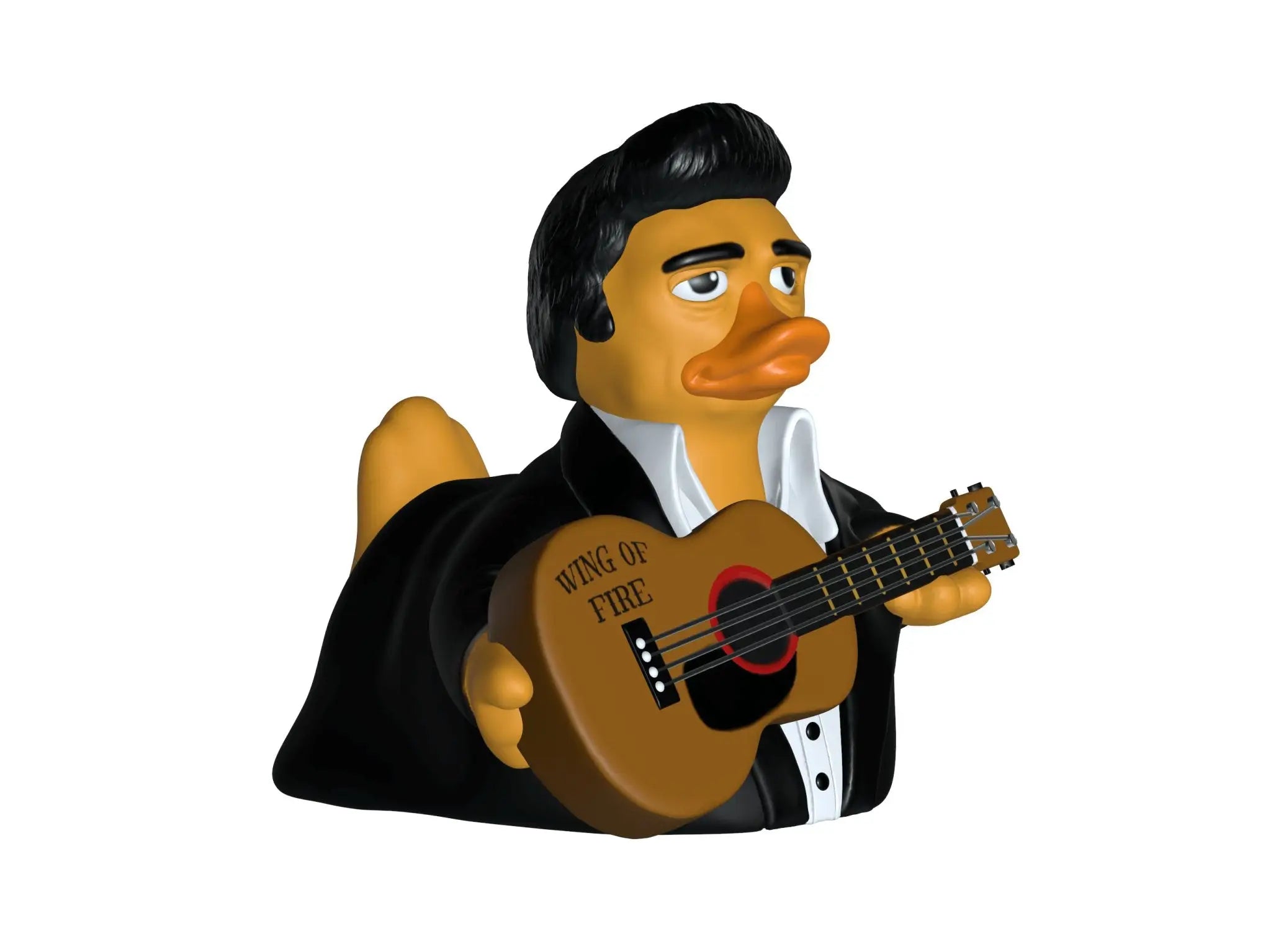Elvis presley-themed gummiente Quietscheente haltend guitar mit wing von fire Text official celebri ducks product