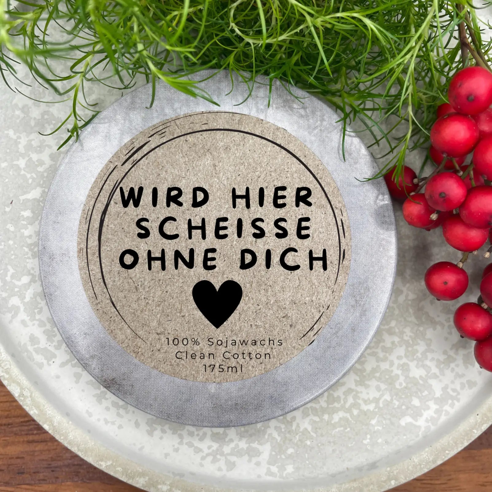 Wird hier Scheiße ohne dich - ABSCHIEDSGESCHENK Personalisierbare PREMIUM Duftkerze - handgemacht