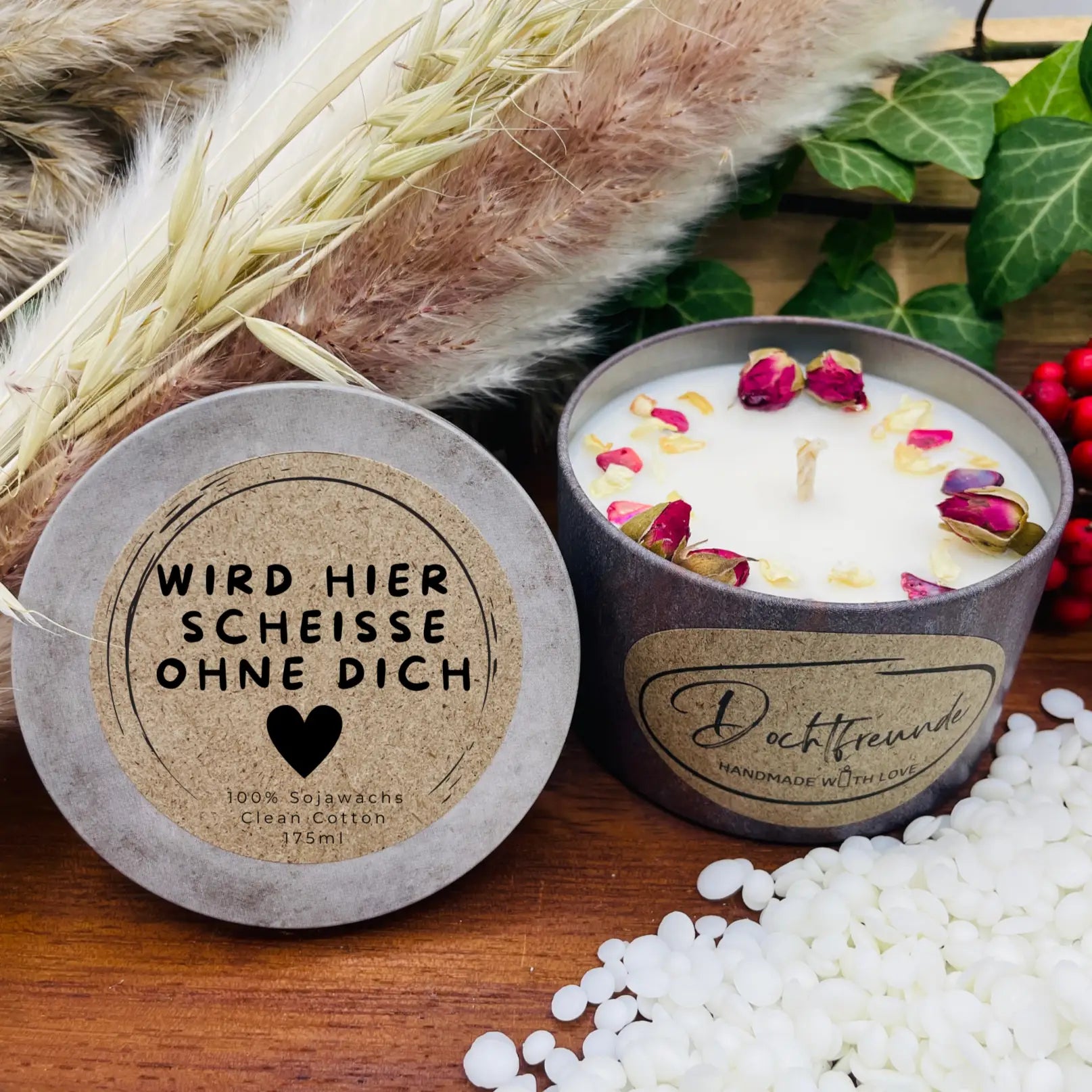 Wird hier Scheiße ohne dich - ABSCHIEDSGESCHENK Personalisierbare PREMIUM Duftkerze - handgemacht