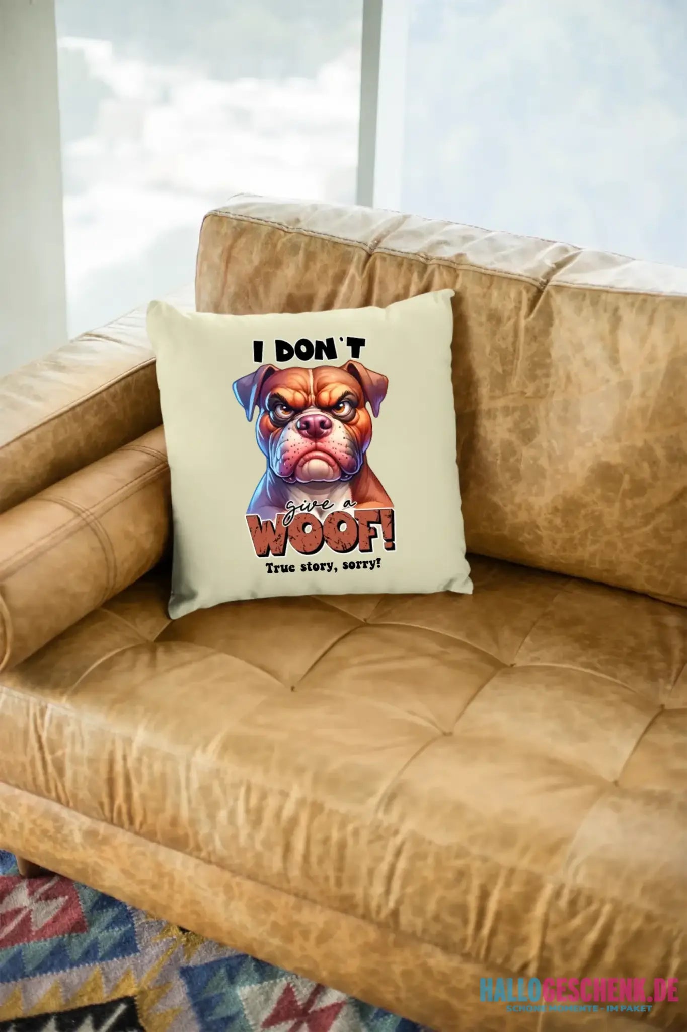 Woof! • Hund • Kissen 40x40 cm • Exklusivdesign • personalisiert