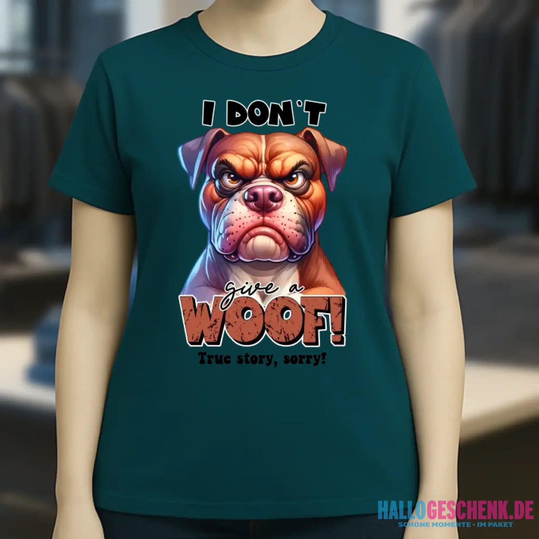 Woof! • Hund • Ladies Premium T-Shirt XS-2XL aus Bio-Baumwolle für Damen • Exklusivdesign • personalisiert