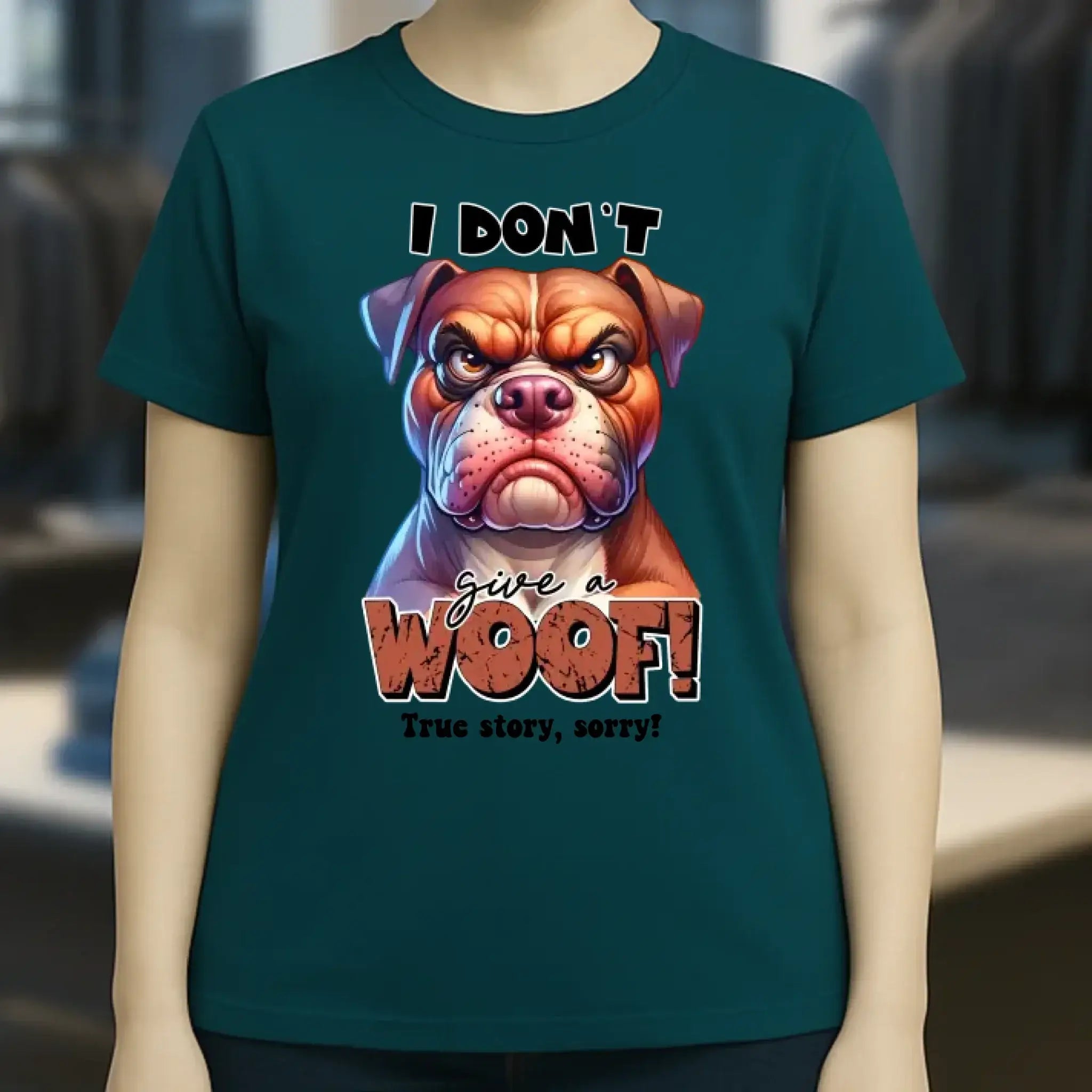 Woof! • Hund • Ladies Premium T-Shirt XS-2XL aus Bio-Baumwolle für Damen • Exklusivdesign • personalisiert