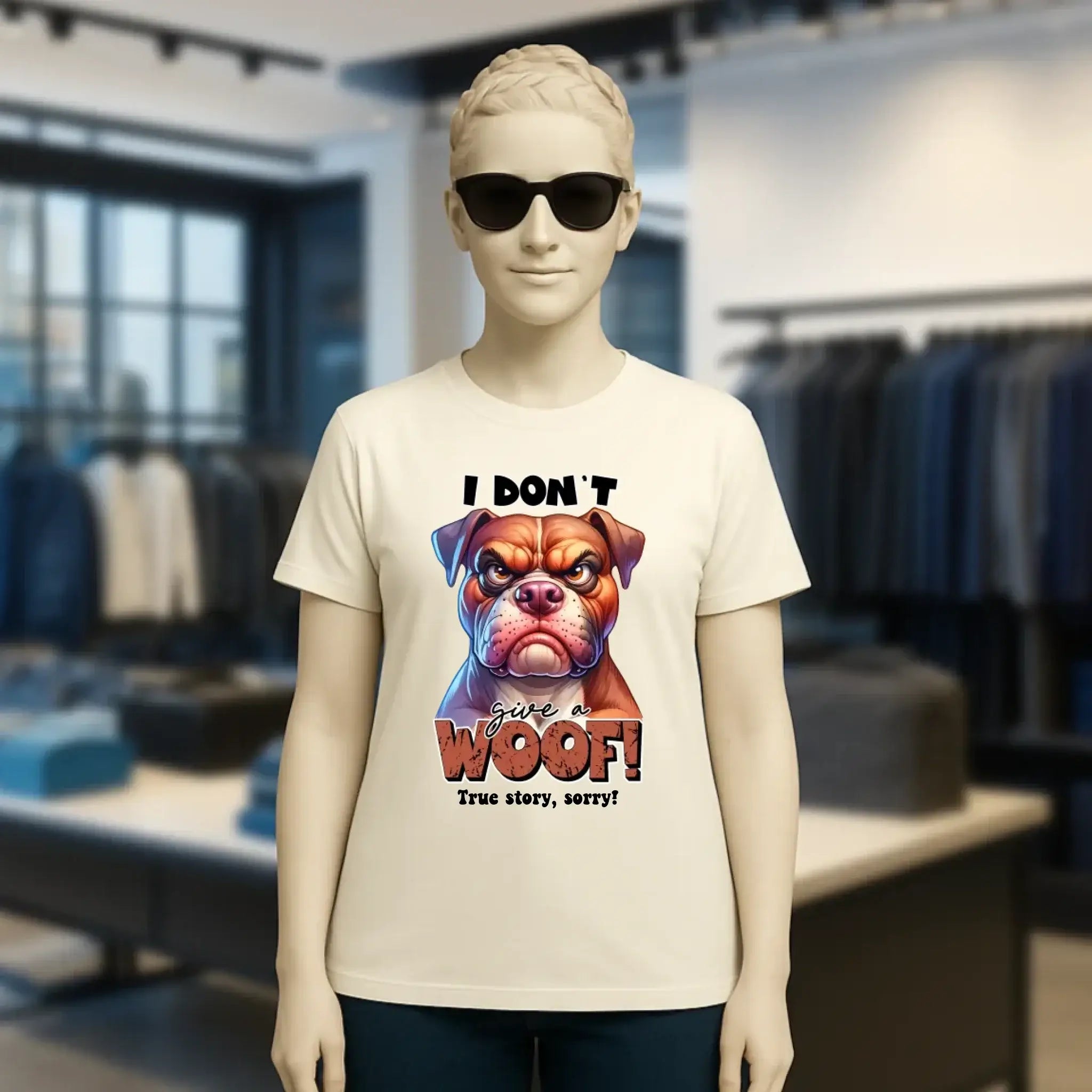 Woof! • Hund • Ladies Premium T-Shirt XS-2XL aus Bio-Baumwolle für Damen • Exklusivdesign • personalisiert