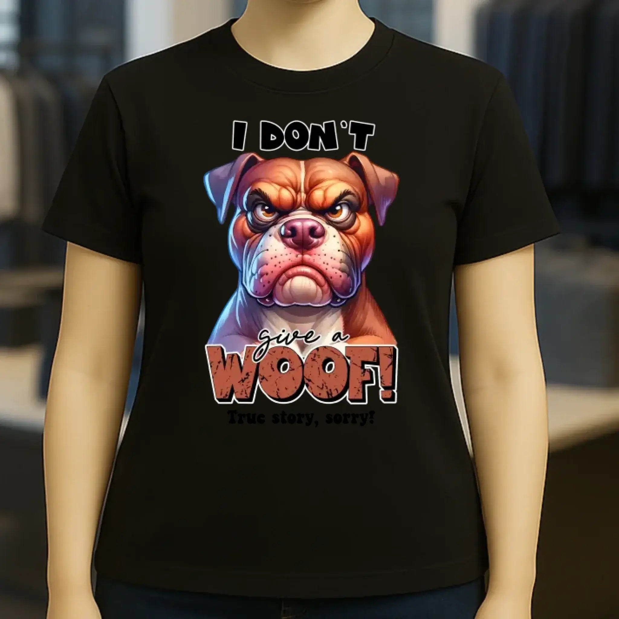 Woof! • Hund • Ladies Premium T-Shirt XS-2XL aus Bio-Baumwolle für Damen • Exklusivdesign • personalisiert