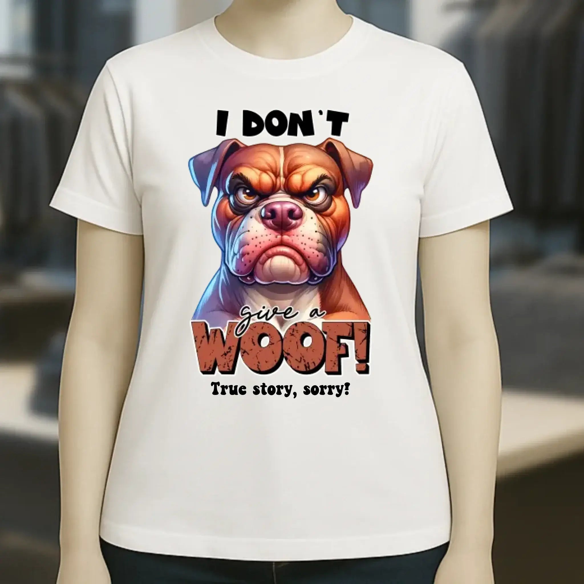 Woof! • Hund • Ladies Premium T-Shirt XS-2XL aus Bio-Baumwolle für Damen • Exklusivdesign • personalisiert