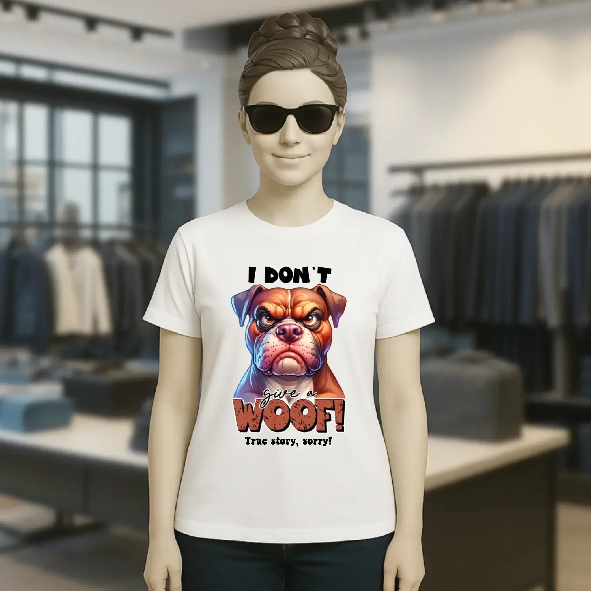 Woof! • Hund • Ladies Premium T-Shirt XS-2XL aus Bio-Baumwolle für Damen • Exklusivdesign • personalisiert