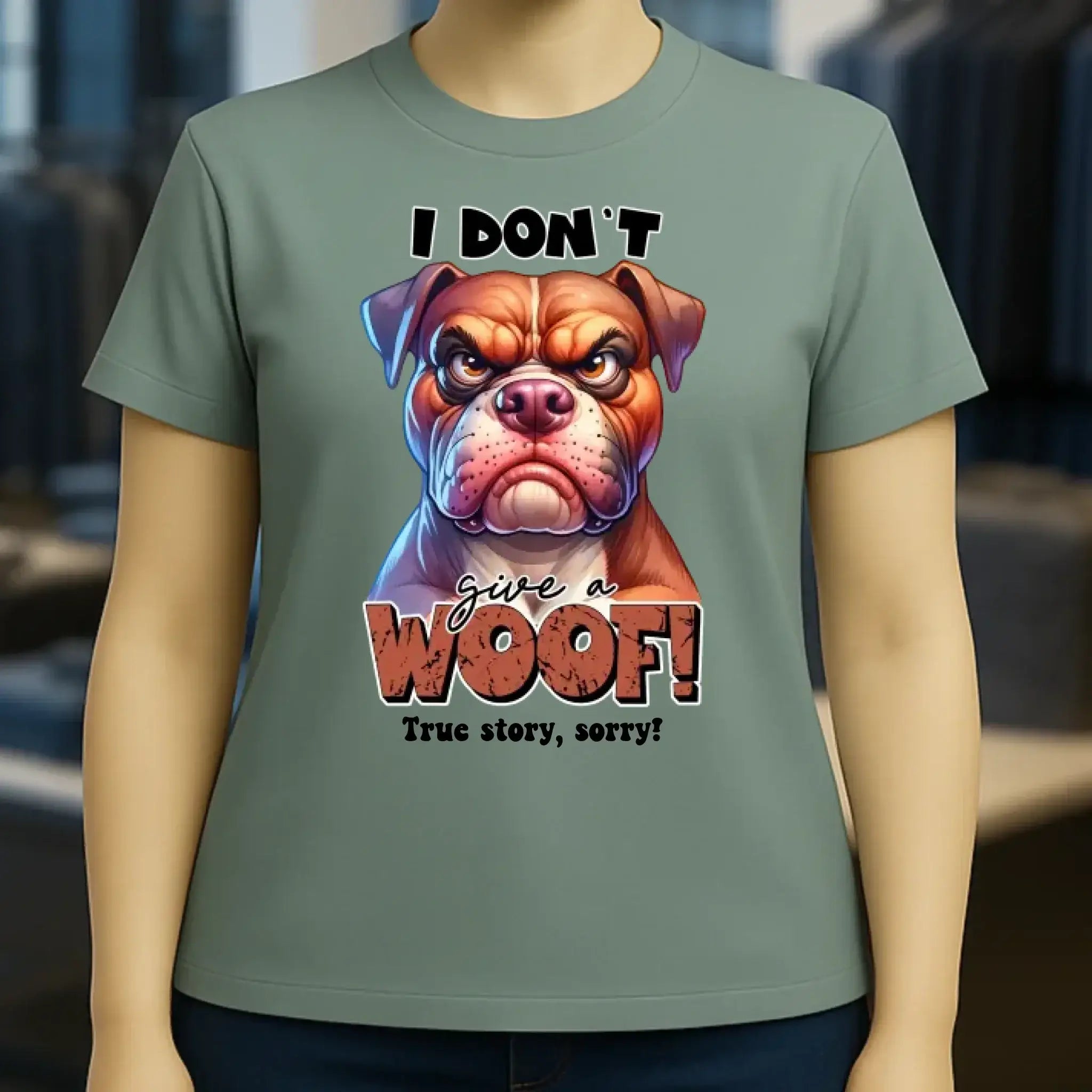 Woof! • Hund • Ladies Premium T-Shirt XS-2XL aus Bio-Baumwolle für Damen • Exklusivdesign • personalisiert