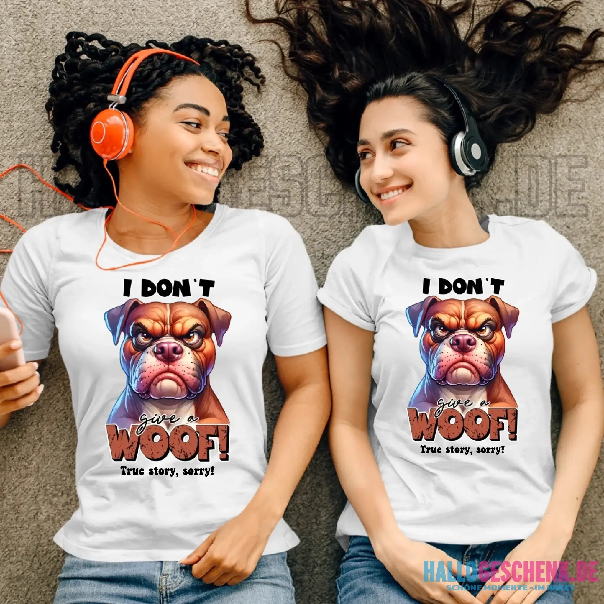 Woof! • Hund • Ladies Premium T-Shirt XS-2XL aus Bio-Baumwolle für Damen • Exklusivdesign • personalisiert