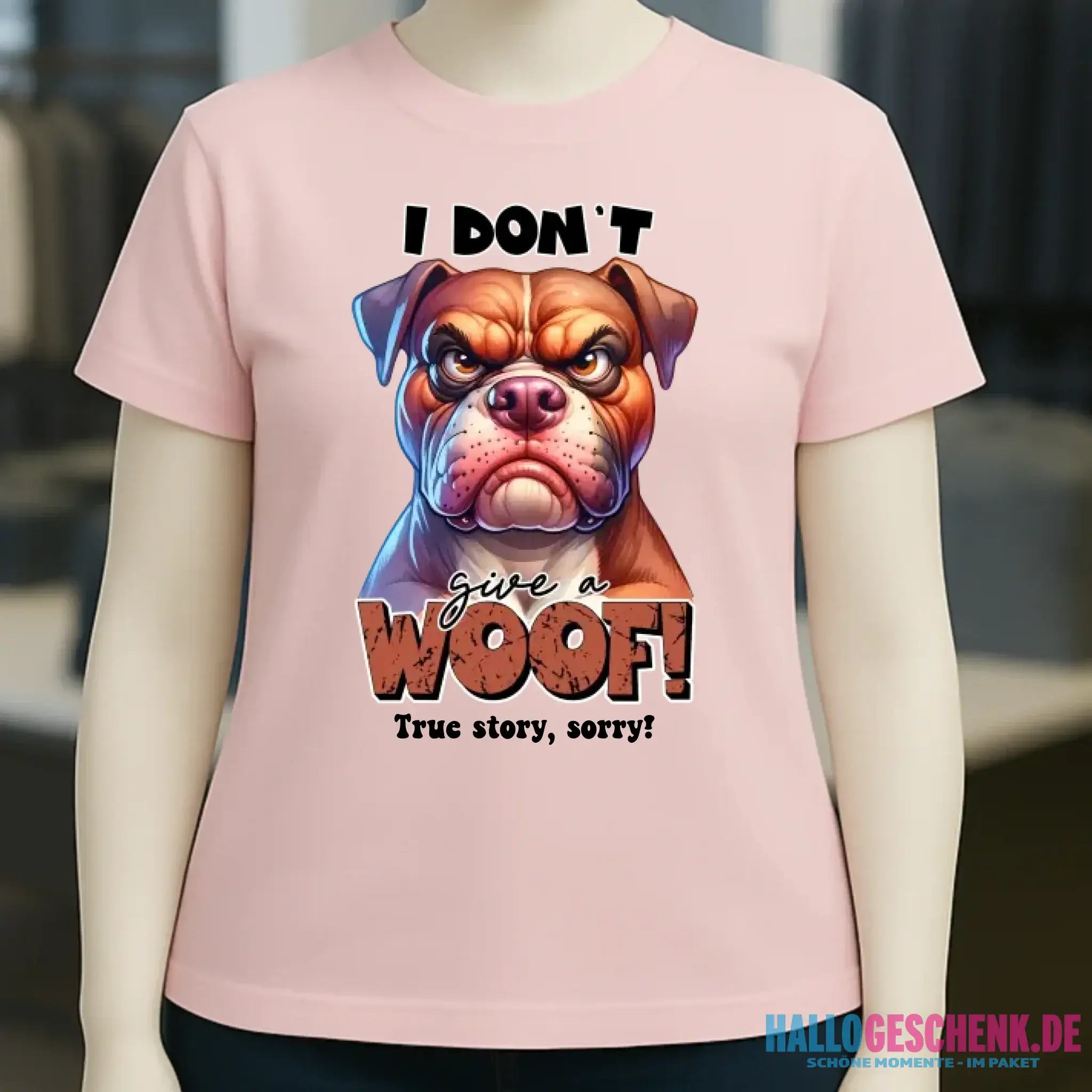 Woof! • Hund • Ladies Premium T-Shirt XS-2XL aus Bio-Baumwolle für Damen • Exklusivdesign • personalisiert