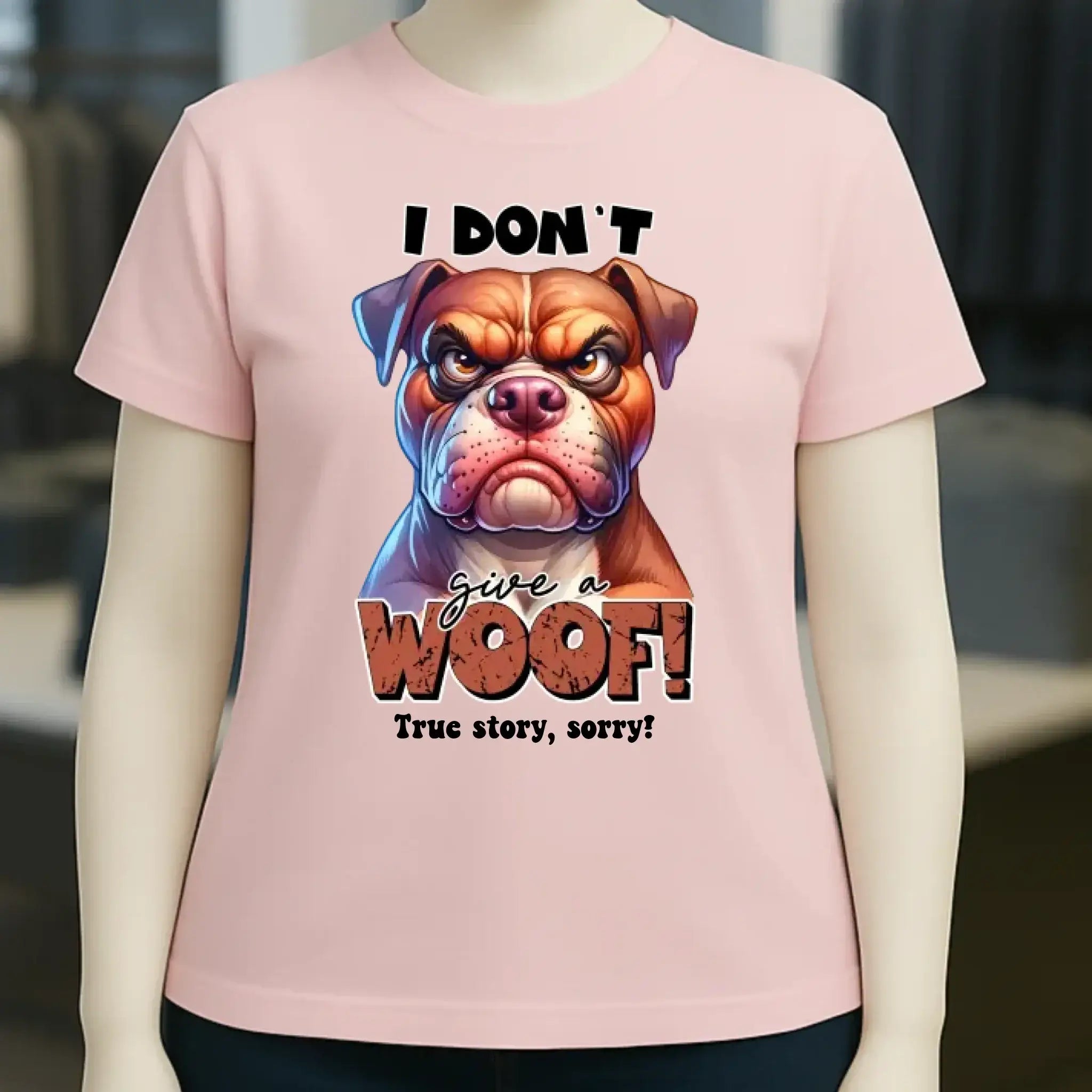 Woof! • Hund • Ladies Premium T-Shirt XS-2XL aus Bio-Baumwolle für Damen • Exklusivdesign • personalisiert