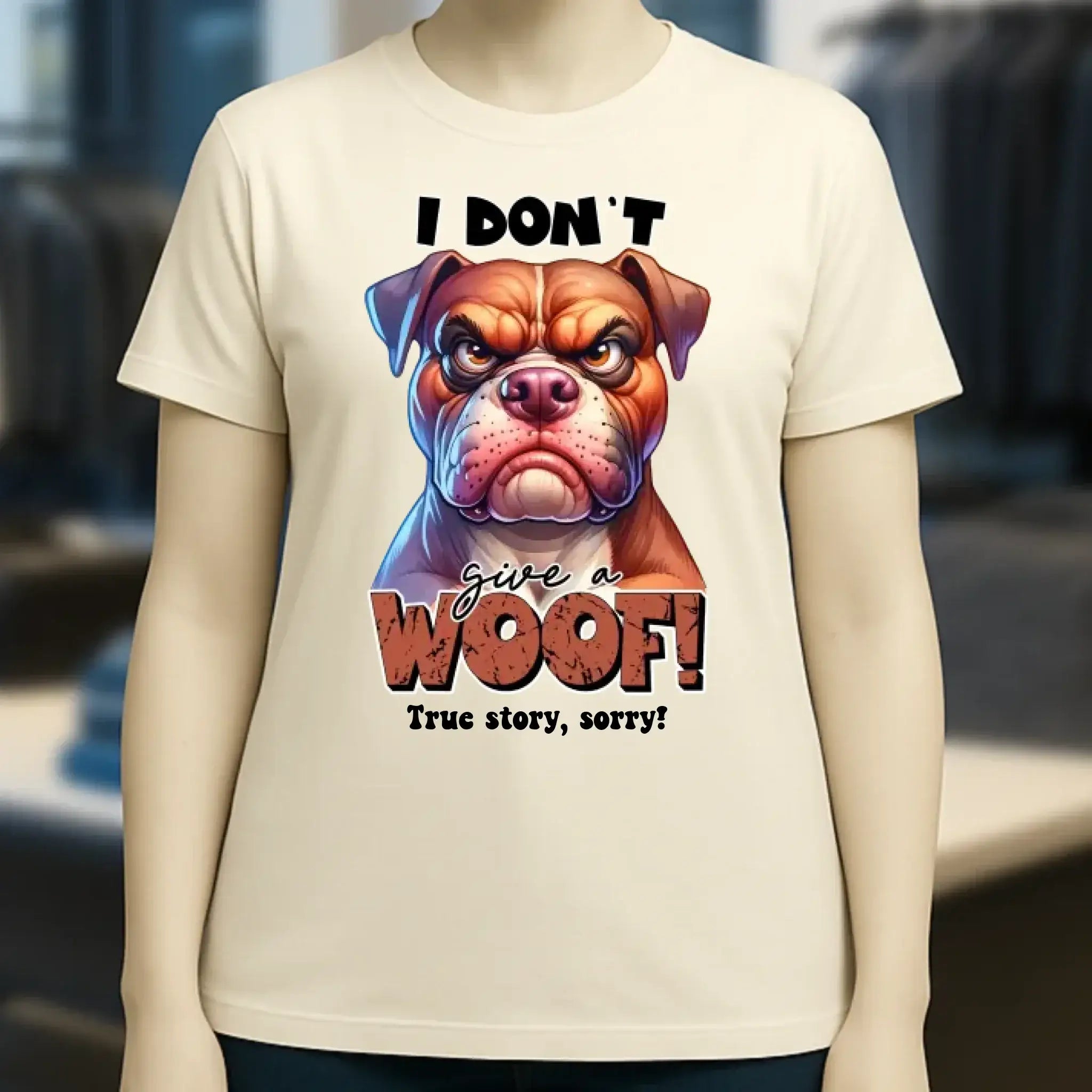 Woof! • Hund • Ladies Premium T-Shirt XS-2XL aus Bio-Baumwolle für Damen • Exklusivdesign • personalisiert