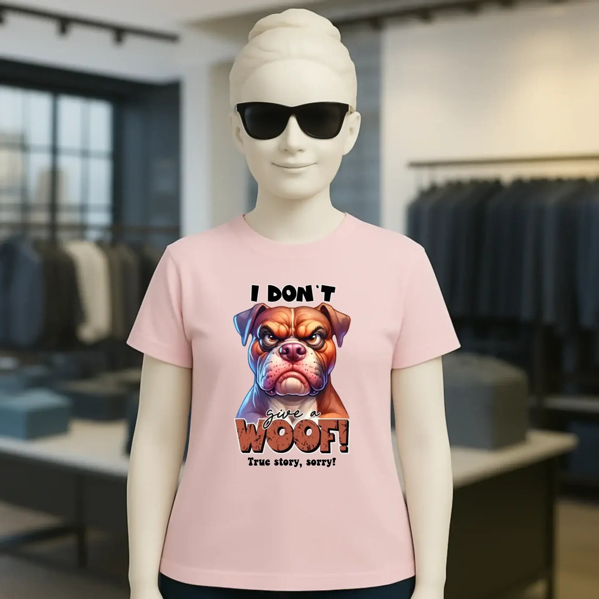 Woof! • Hund • Ladies Premium T-Shirt XS-2XL aus Bio-Baumwolle für Damen • Exklusivdesign • personalisiert