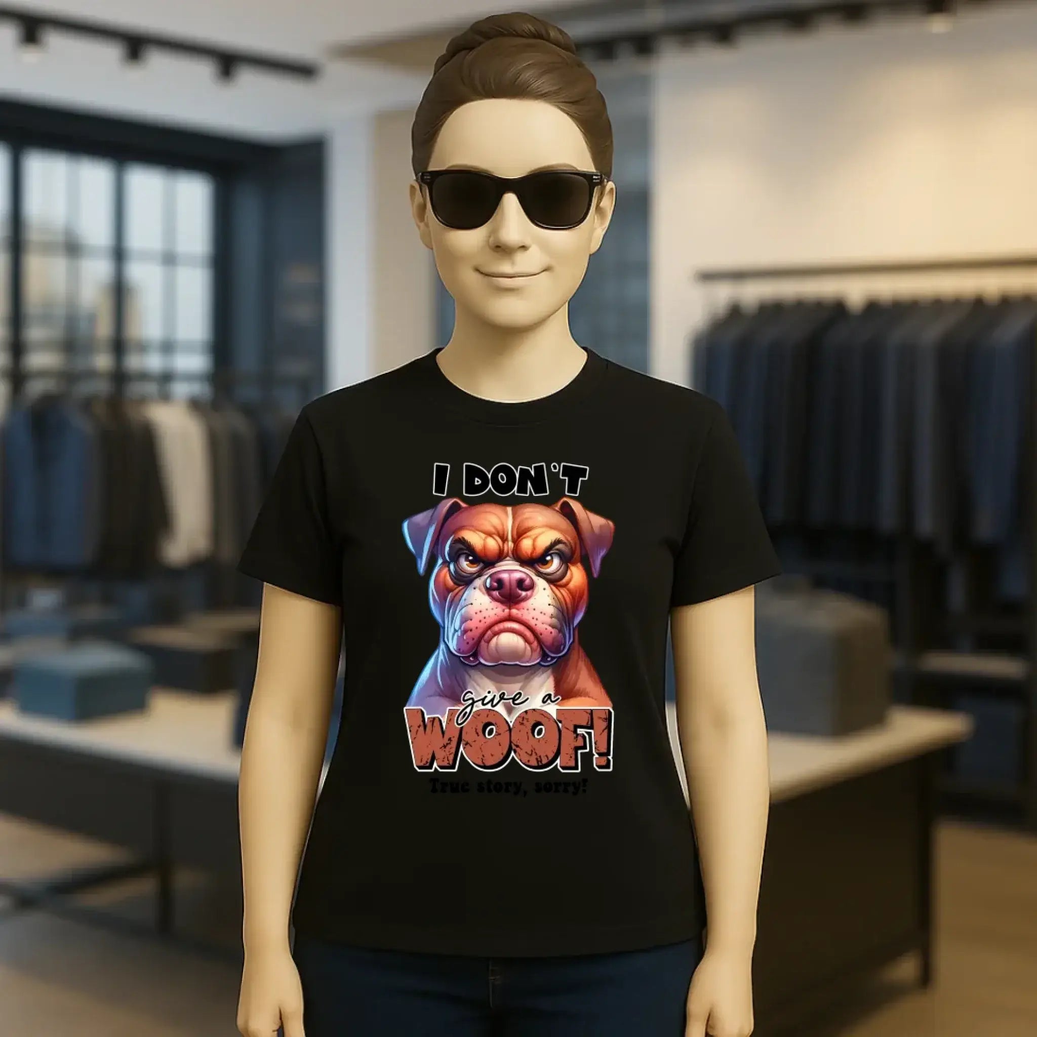 Woof! • Hund • Ladies Premium T-Shirt XS-2XL aus Bio-Baumwolle für Damen • Exklusivdesign • personalisiert