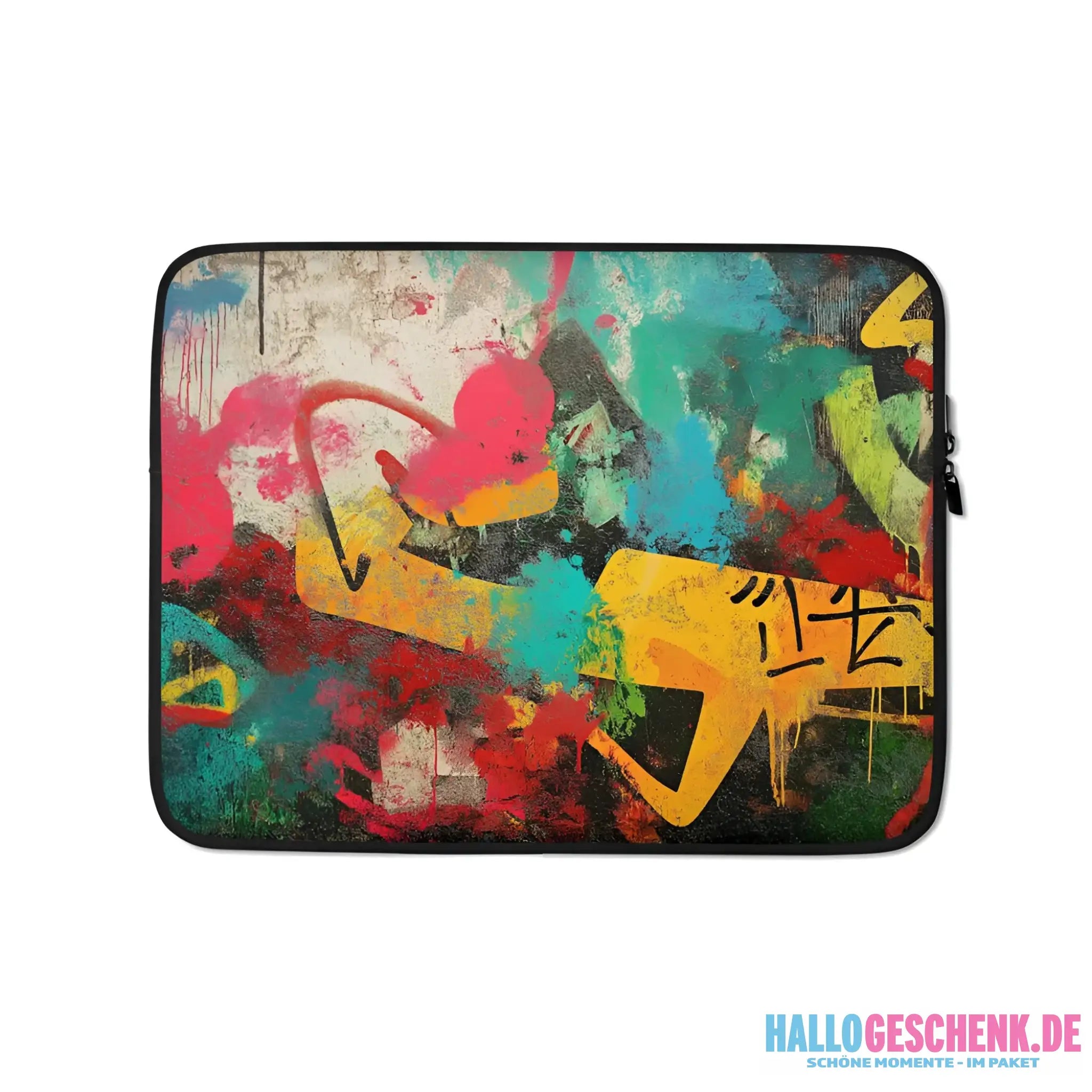 Wunderschöne Laptop-Tasche mit Kunstdruck im Graffiti-Style ’Urban Vibes’ • Laptop-Sleeve - Laptop-Tasche
