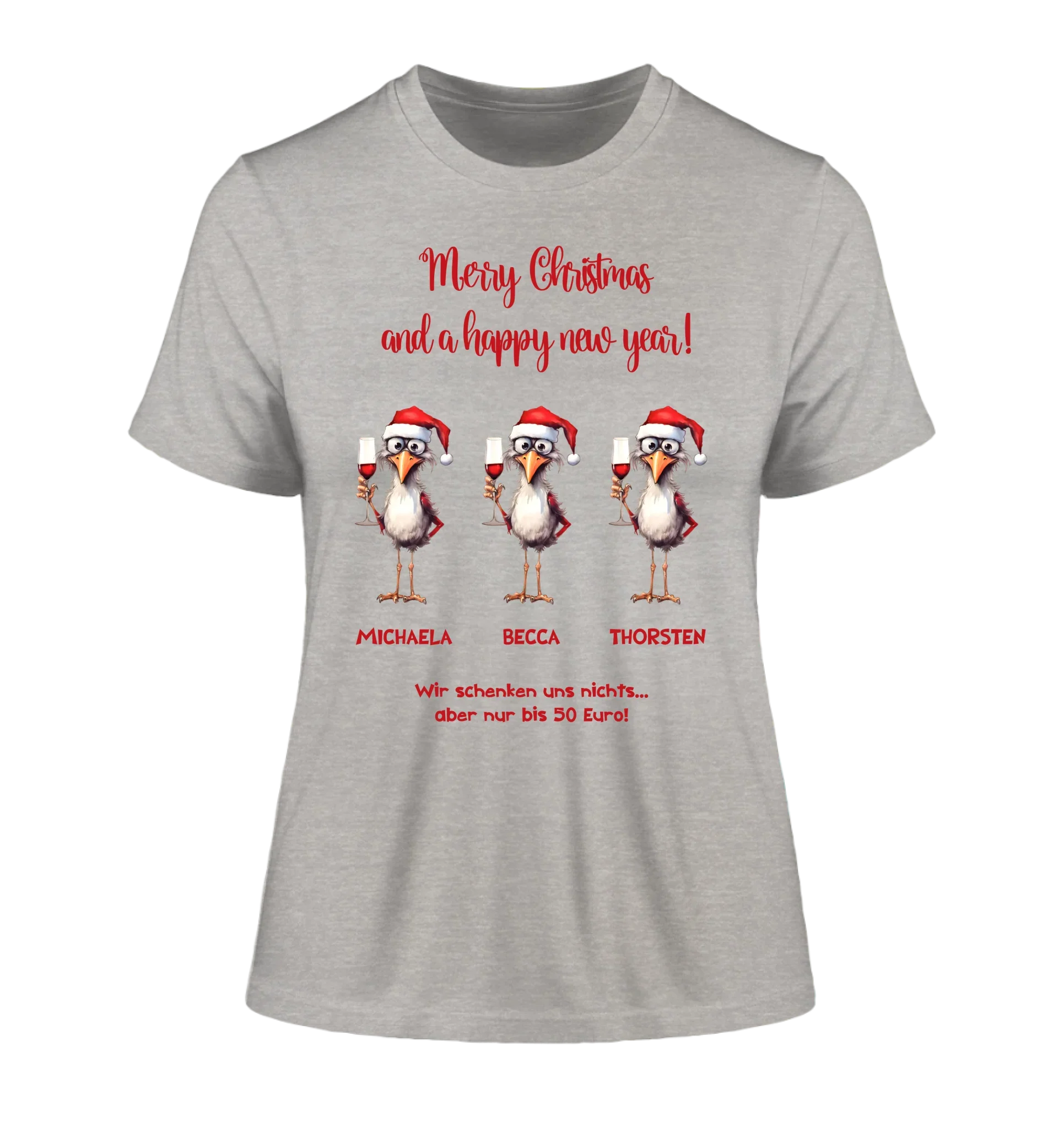 X-Mas Drink Ducks mit Wunschtext • 1-3 Enten verfügbar (personalisierbare Motive) • Weihnachtsente - Damen T-Shirt
