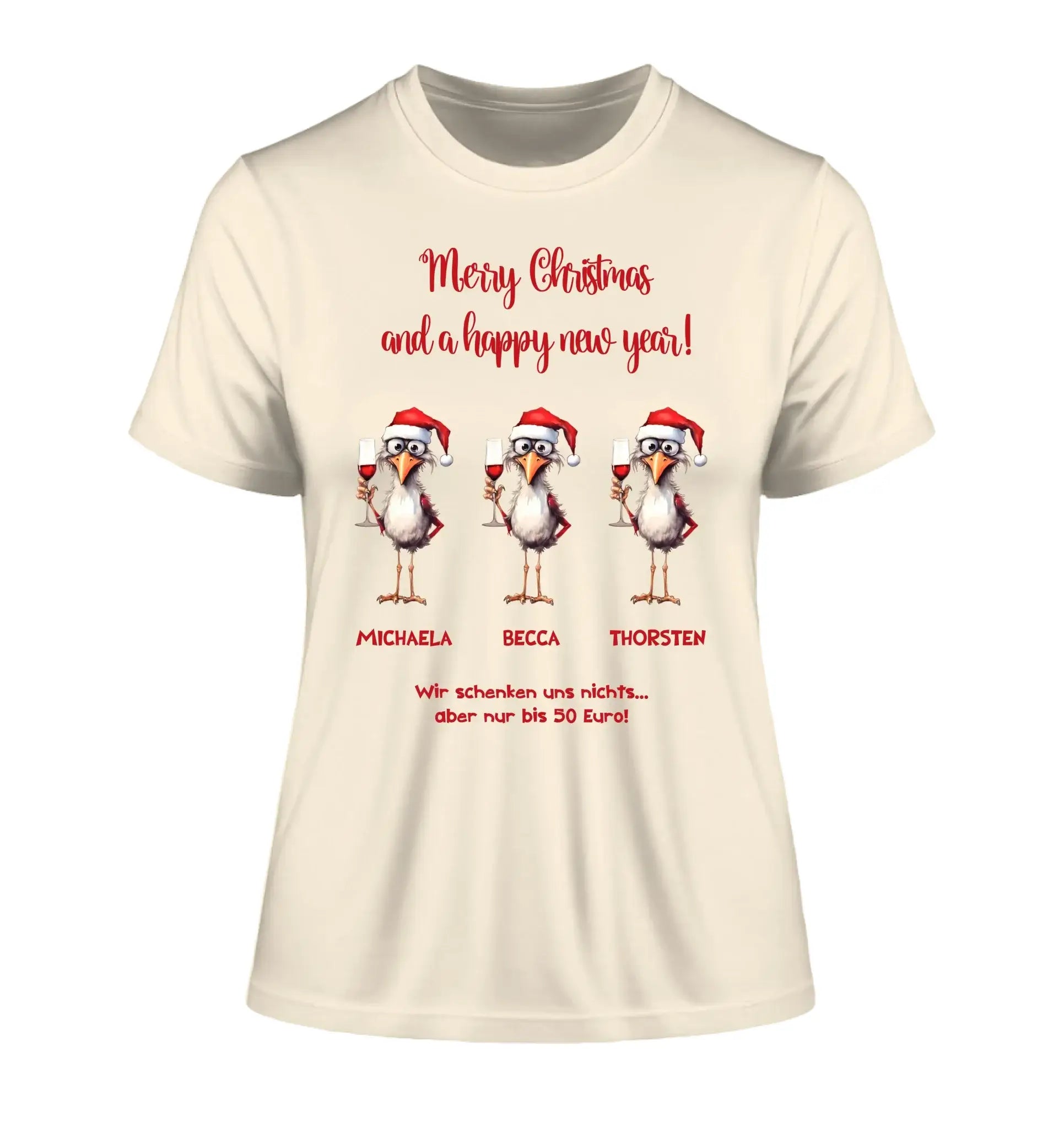 X-Mas Drink Ducks mit Wunschtext • 1-3 Enten verfügbar (personalisierbare Motive) • Weihnachtsente - Damen T-Shirt