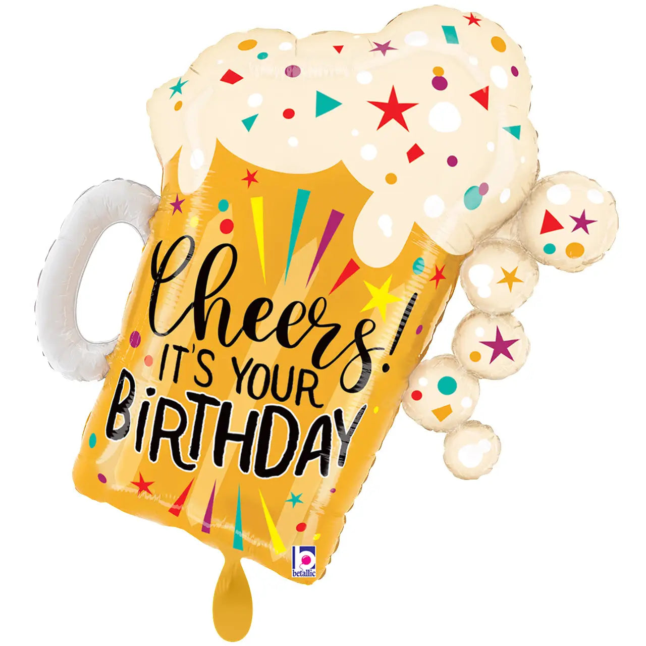 XXL Luftballon: Birthday Fun Confetti Beer Geburtstag Bier Luft/Helium