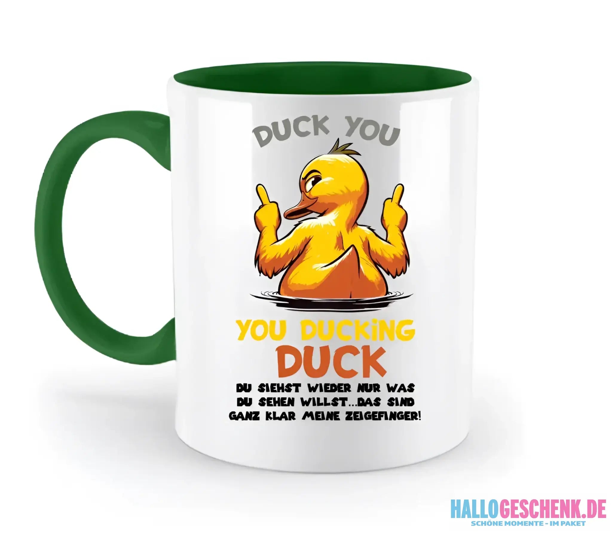 You ducking Duck • ENTE • zweifarbige Tasse • Exklusivdesign • personalisiert