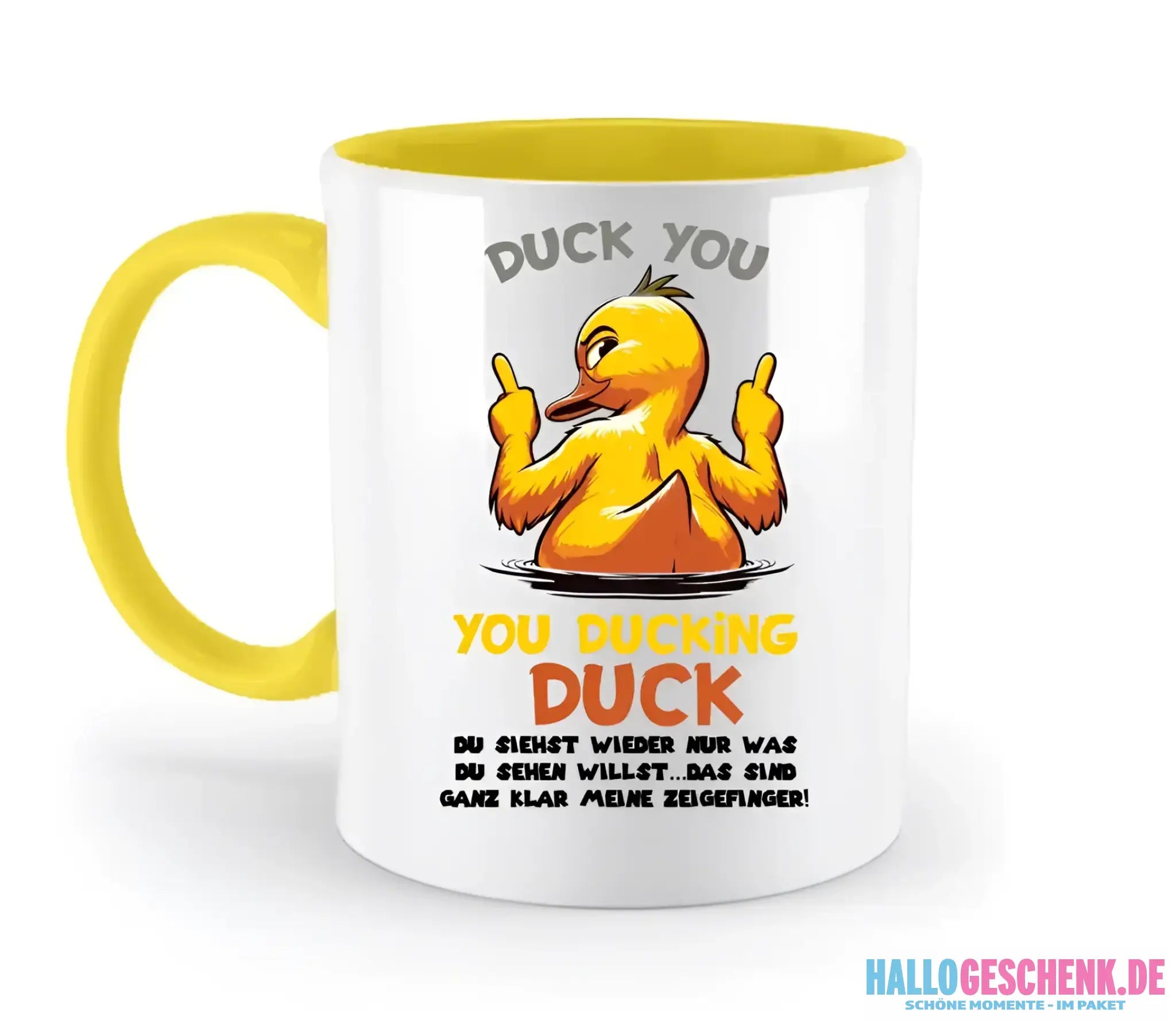You ducking Duck • ENTE • zweifarbige Tasse • Exklusivdesign • personalisiert