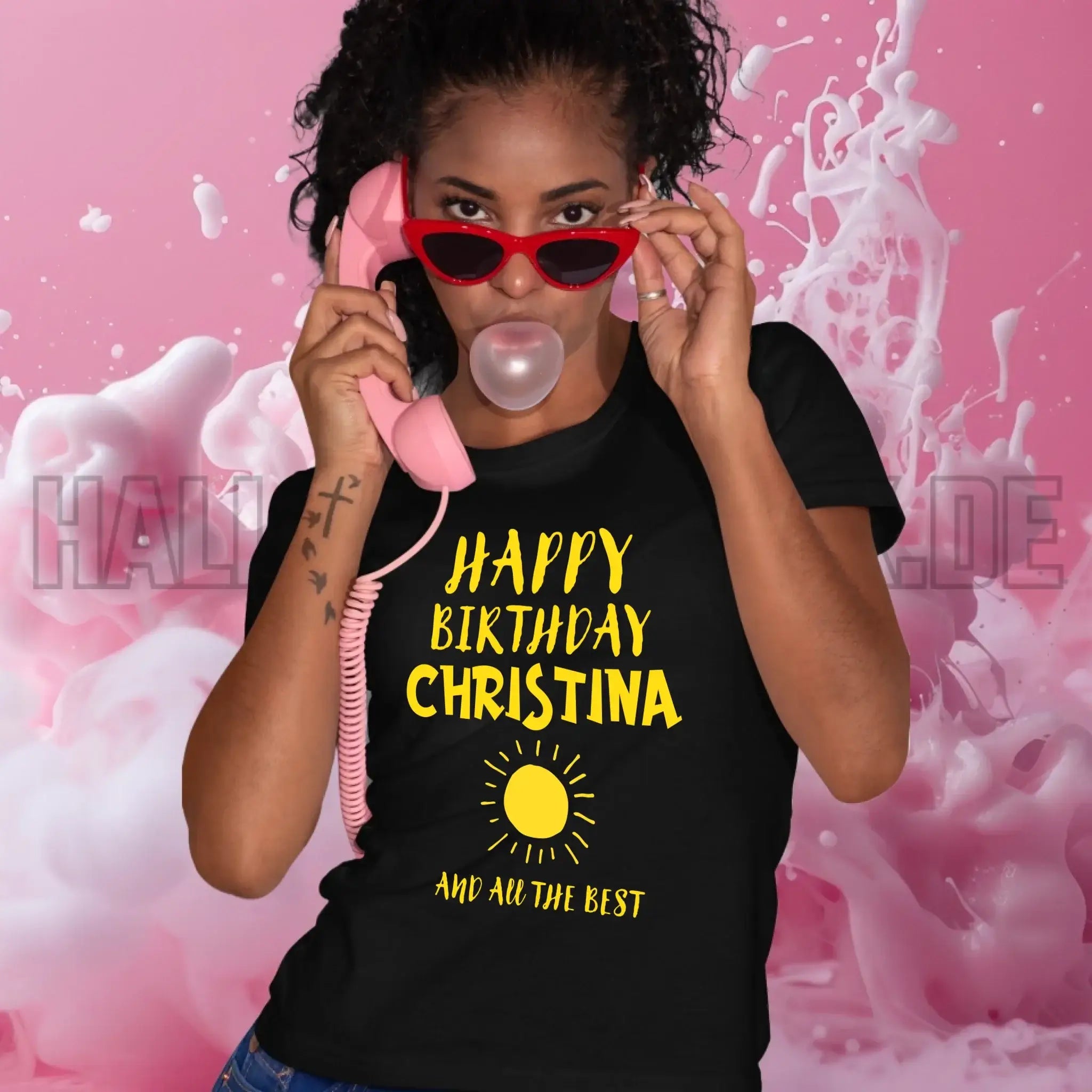 Zum Geburtstag mit/ohne Wunschname • Birthday Designer • Ladies Premium T-Shirt XS-2XL aus Bio-Baumwolle für Damen