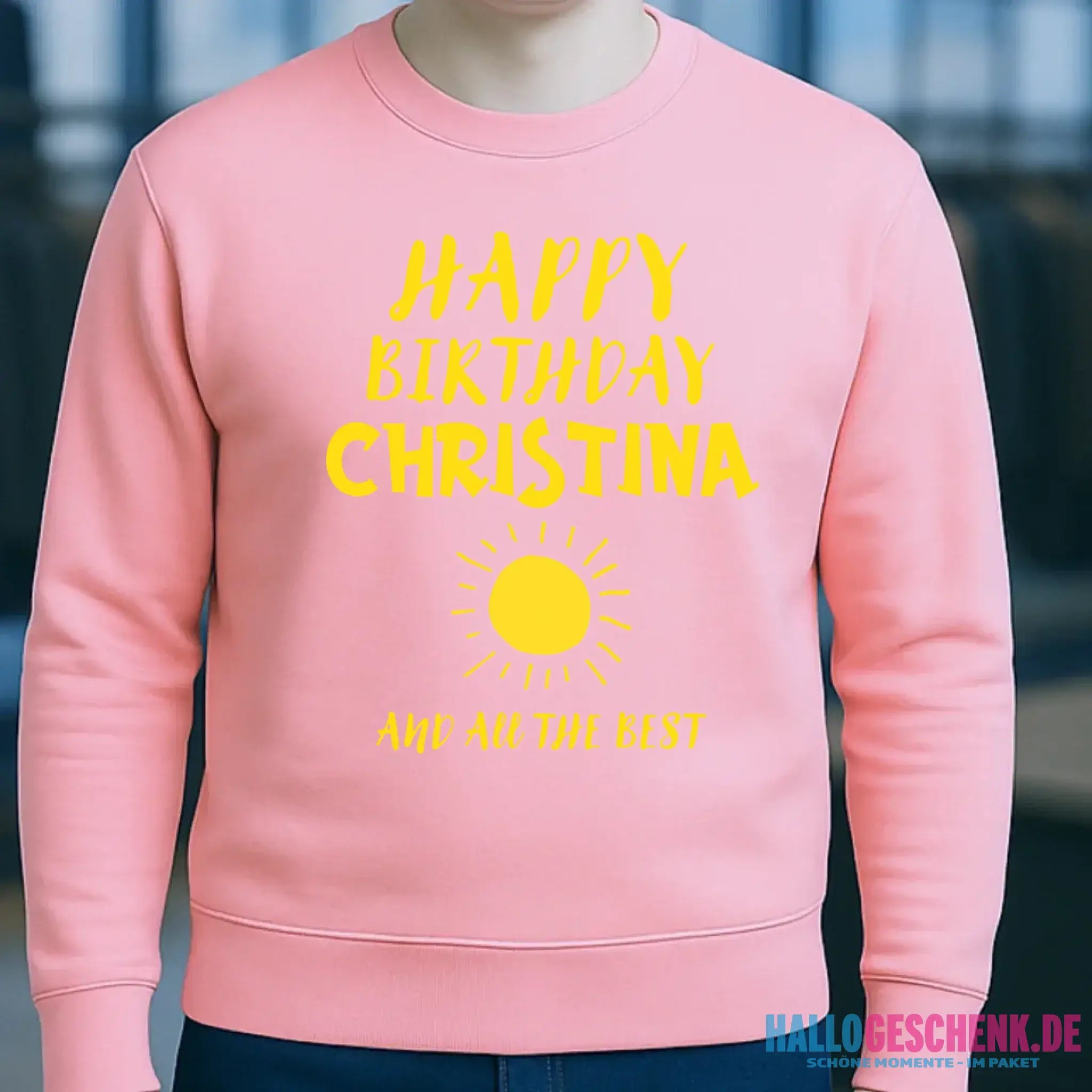 Zum Geburtstag mit/ohne Wunschname • Birthday Designer • Unisex Sweatshirt Bio-Baumwolle in 4 Farben XS-3XL • personalisiert
