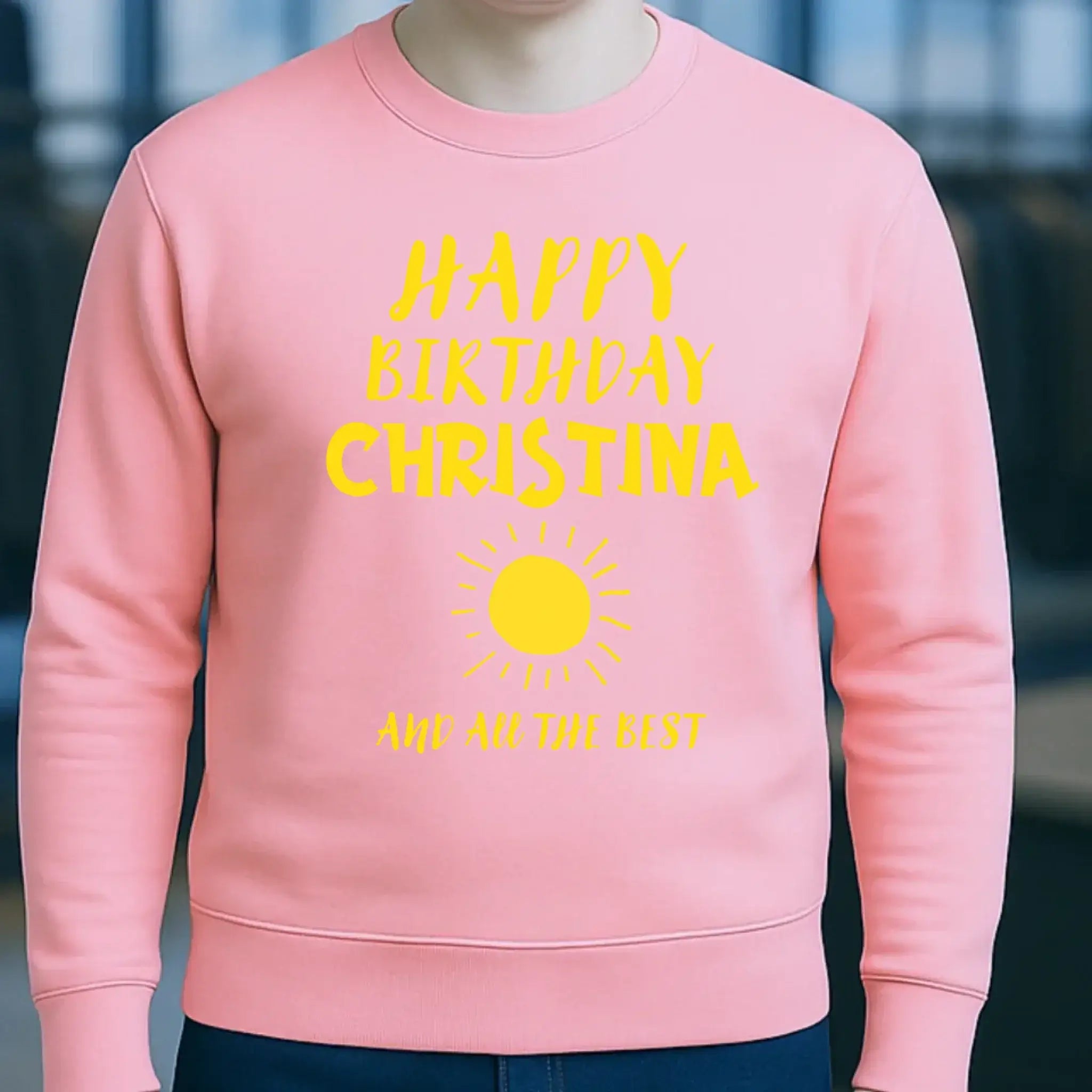 Zum Geburtstag mit/ohne Wunschname • Birthday Designer • Unisex Sweatshirt Bio-Baumwolle in 4 Farben XS-3XL • personalisiert