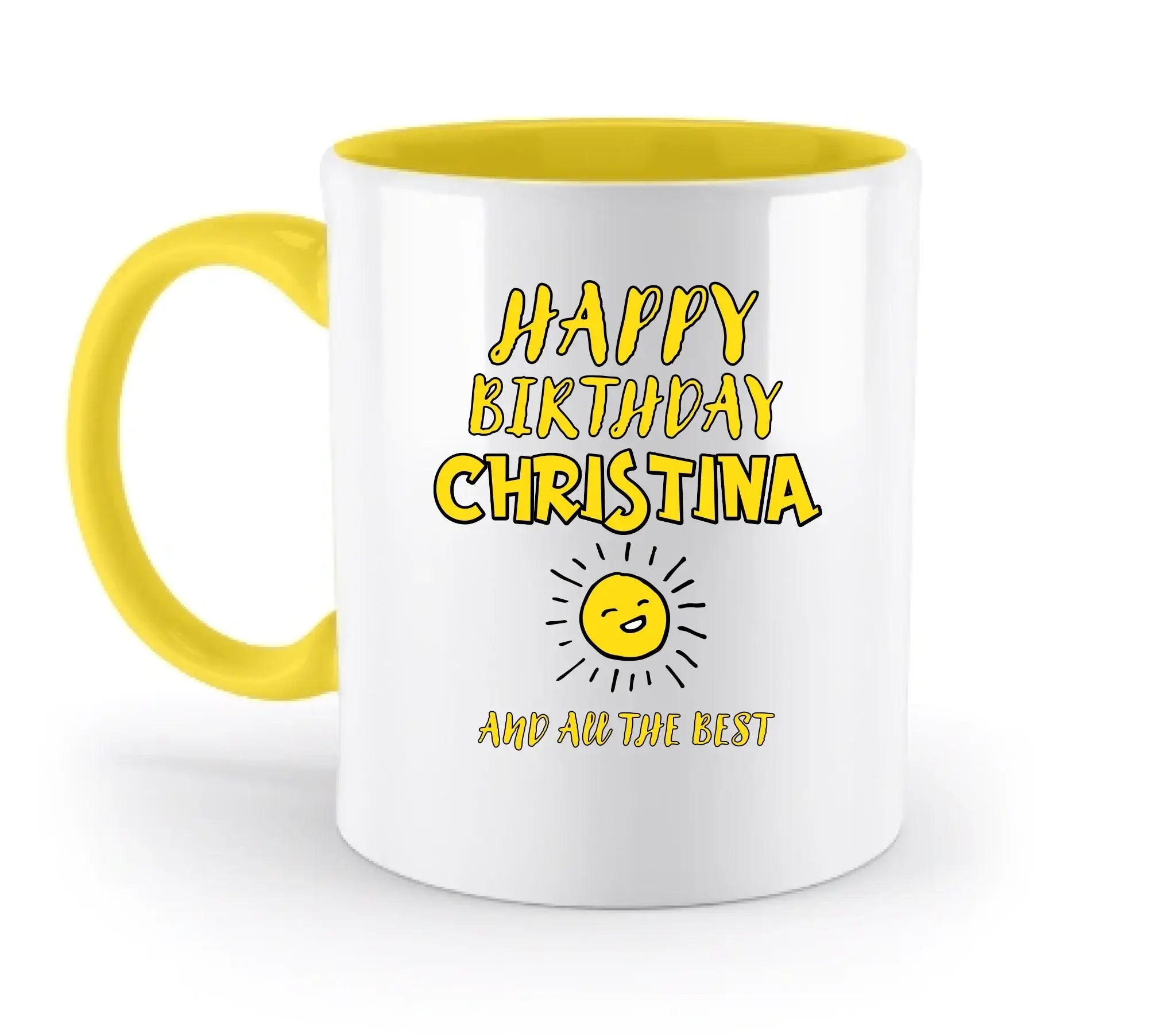 Zum Geburtstag mit/ohne Wunschname • Birthday Designer • zweifarbige Tasse • spülmaschinengeeignet • personalisiert