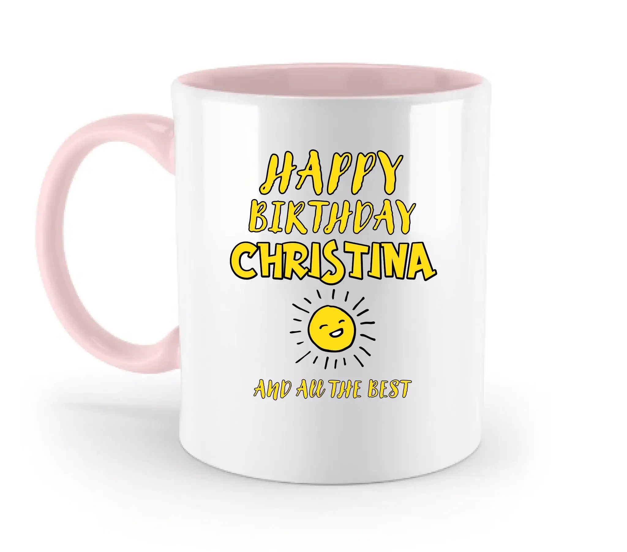 Zum Geburtstag mit/ohne Wunschname • Birthday Designer • zweifarbige Tasse • spülmaschinengeeignet • personalisiert