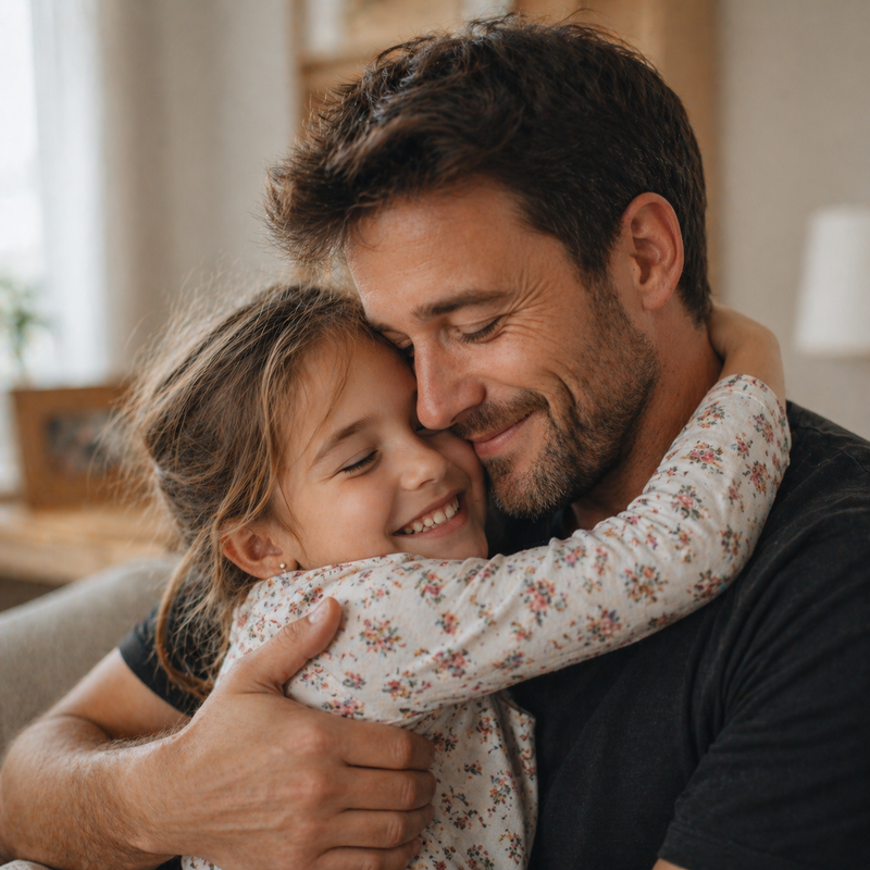 Man mit roten haaren und bart trägt pinkes kurzärmeliges t shirt mit rundhalsausschnitt aus bester papa kollektion