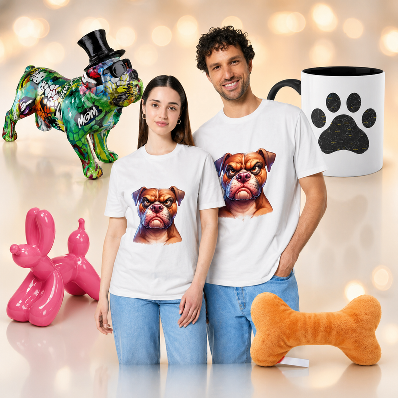 Weißer t-shirt mit cartoon-bulldogge und text ich belle nicht true story sorry für hundebesitzer