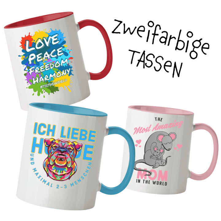 Tassen, zweifarbig - HalloGeschenk.de