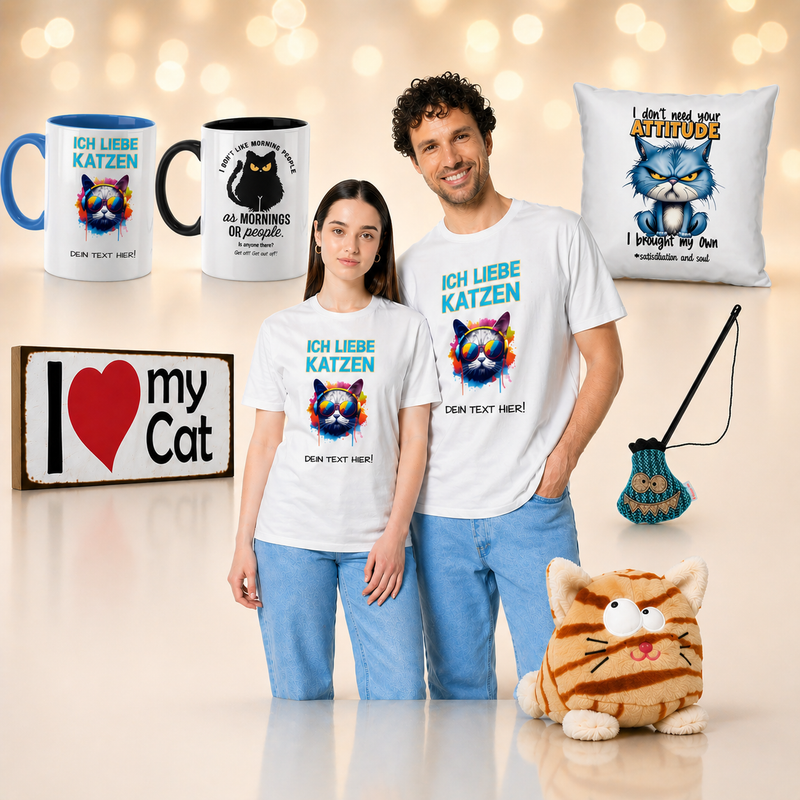 Brauner metall katzenförmiger dekorativer ständer mit schleife aus der sammlung artikel für katzenbesitzer