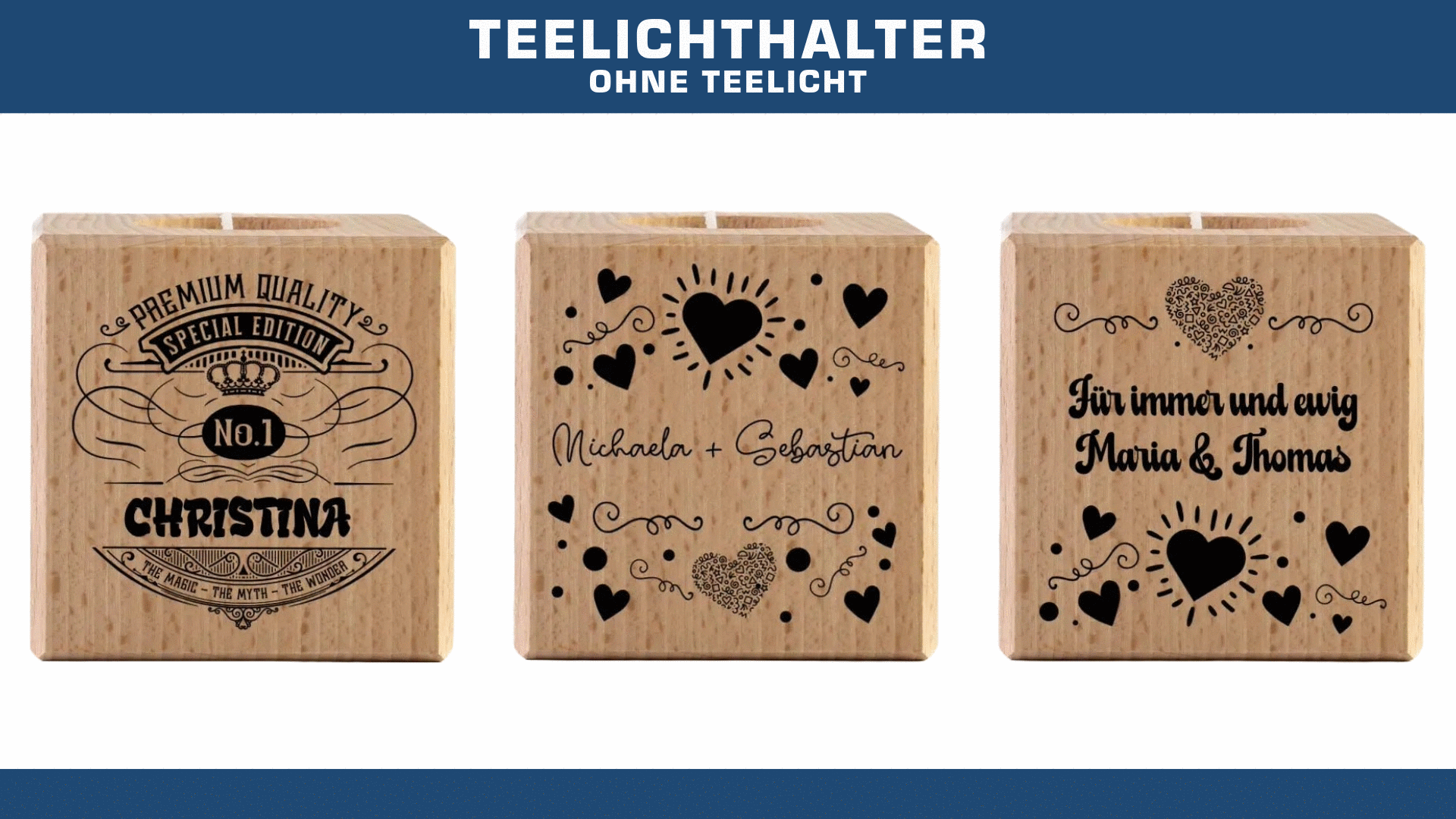 Teelichthalter - Holzwürfel