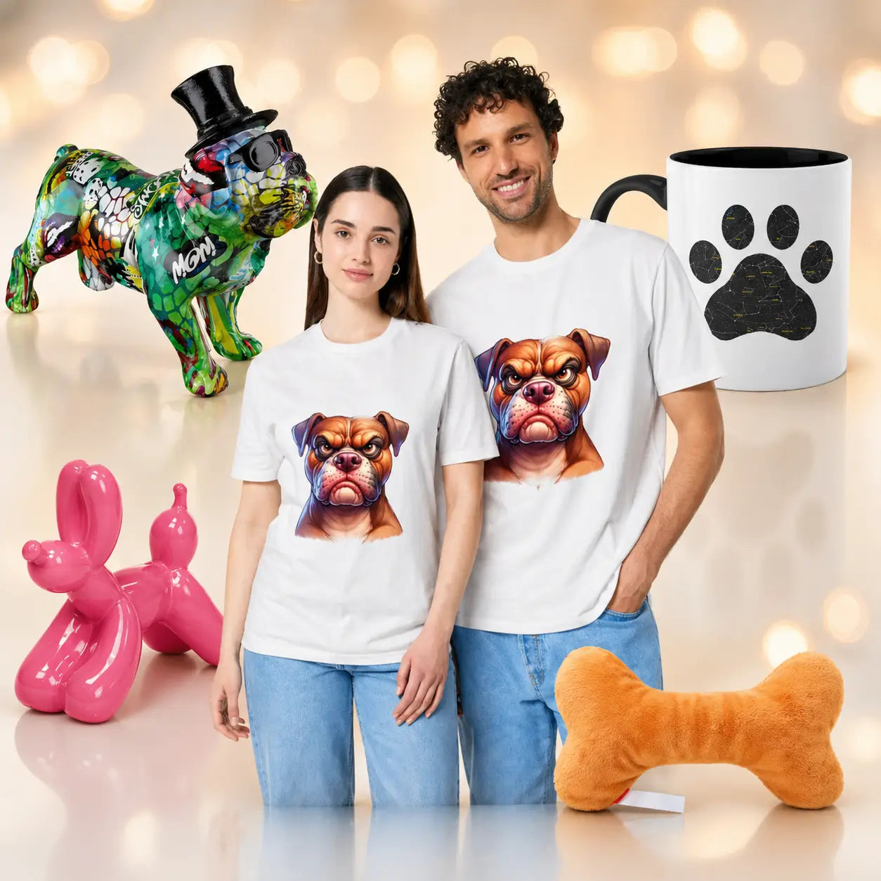 Weißer t-shirt mit cartoon-bulldogge und text ich belle nicht true story sorry für hundebesitzer