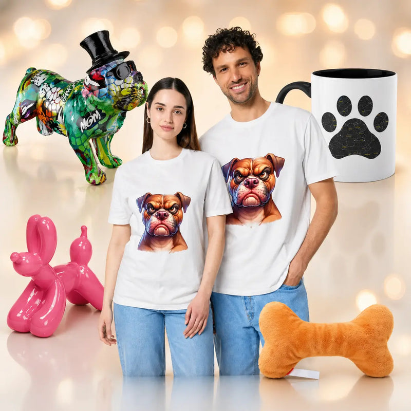 Weißer t-shirt mit cartoon-bulldogge und text ich belle nicht true story sorry für hundebesitzer