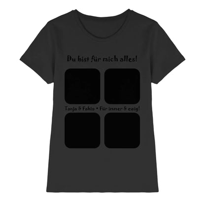 4er-Collage • mehrere Artikel • ’Statement-Collection’ • Wunschtext • Mein Fotomotiv - Premium Damen T-Shirt Bio