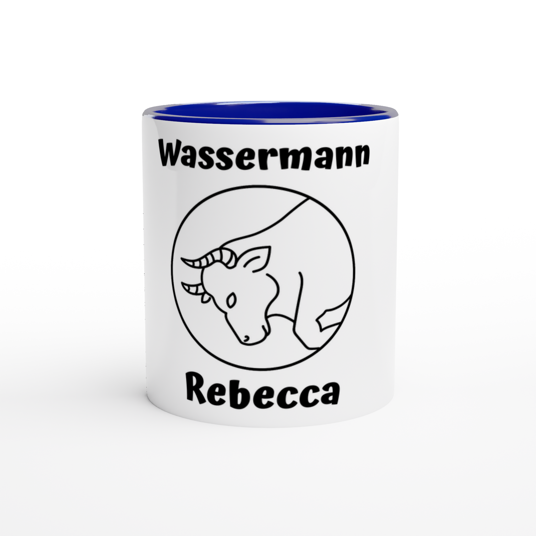 Mit 3D-Vorschau: 12 Sternzeichen mittig mit Name + personalisierten Sprüchen • zweifarbige Tasse