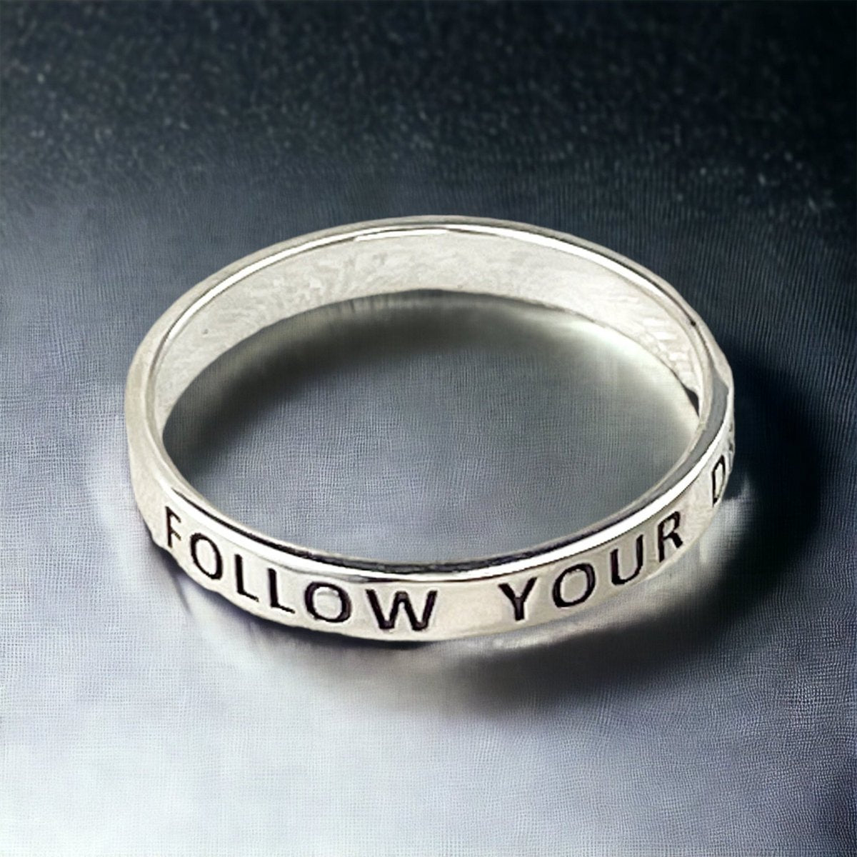 FOLLOW YOUR DREAM Ring - 925 Sterling Silber Gravur Stempel Fingerring RG925-49
