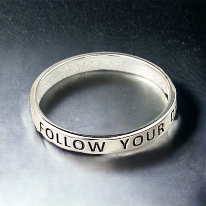 FOLLOW YOUR DREAM Ring - 925 Sterling Silber Gravur Stempel Fingerring RG925-49