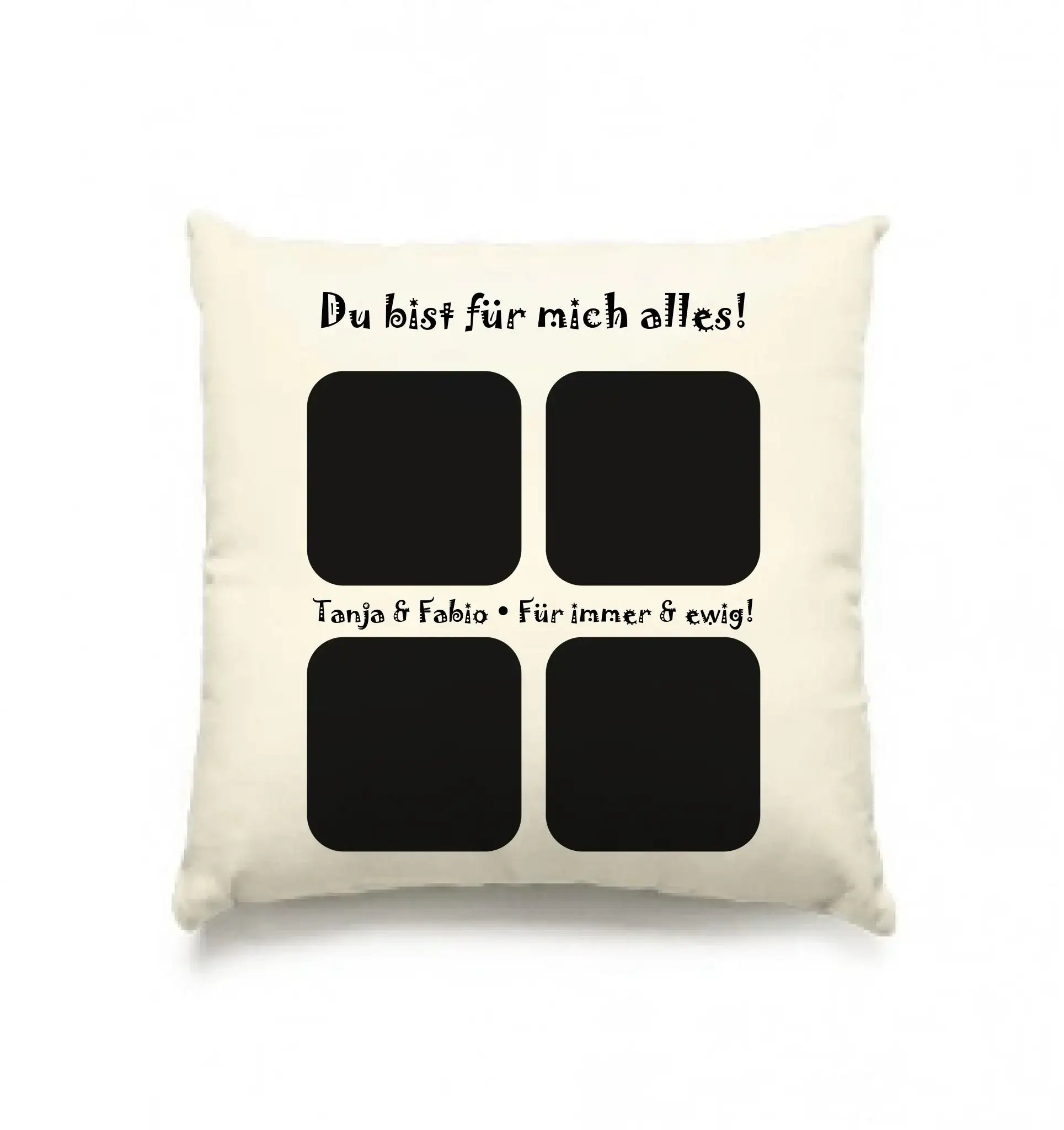 4er-Collage • mehrere Artikel • ’Statement-Collection’ • Wunschtext • Mein Fotomotiv - Kissen / Natur / 40cm-x-40cm