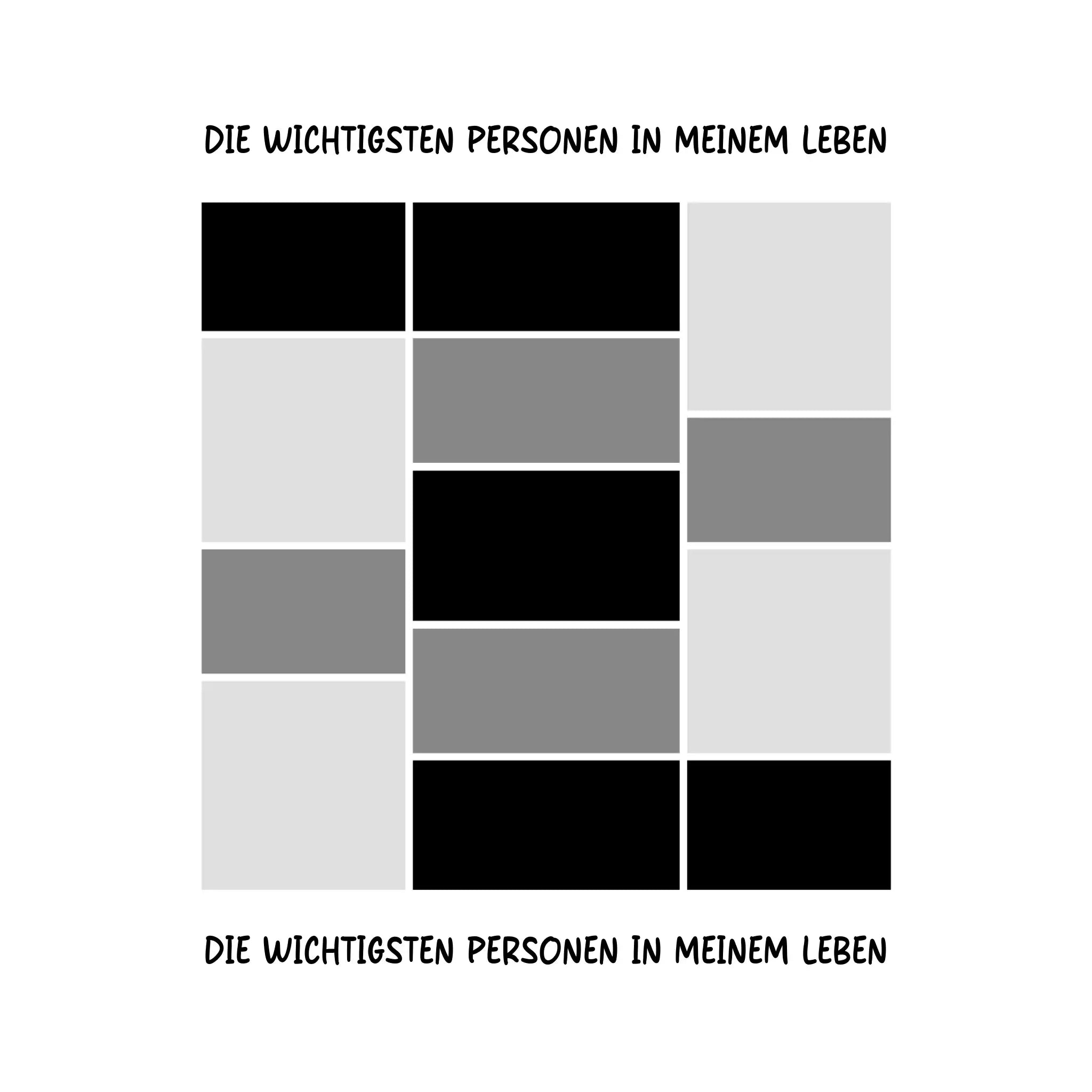 13er Fotocollage - mit Wunschtext (personalisierbare Fotomotive) - Sticker 20x20 cm (ausgestanzt) / White / OneSize