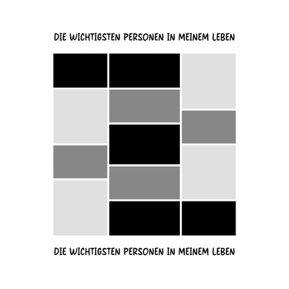 13er Fotocollage - mit Wunschtext (personalisierbare Fotomotive) - Sticker 20x20 cm (ausgestanzt) / White / OneSize