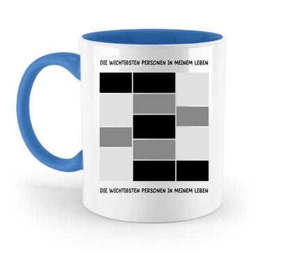 13er Fotocollage - mit Wunschtext (personalisierbare Fotomotive) - Zweifarbige Tasse / Blue / 330ml - personalisierbare
