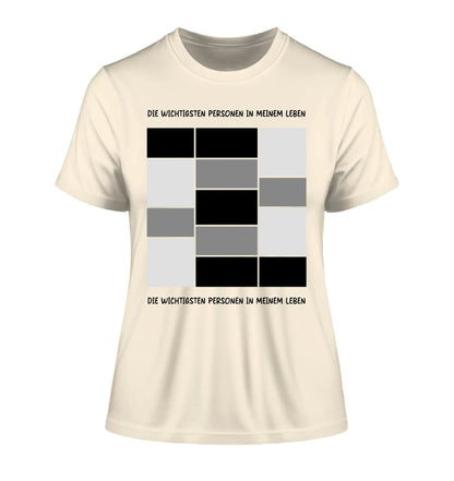 13er Fotocollage - mit Wunschtext (personalisierbare Fotomotive) - Damen T-Shirt (Fitted) • Bio / Natural / 2XL