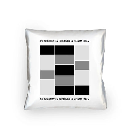 13er Fotocollage - mit Wunschtext (personalisierbare Fotomotive) - Kissen / White / 40cm-x-40cm - personalisierbare