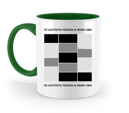 13er Fotocollage - mit Wunschtext (personalisierbare Fotomotive) - Tassen / Irish-Green / 330ml - personalisierbare