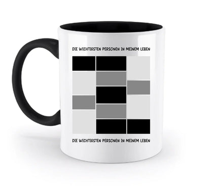 13er Fotocollage - mit Wunschtext (personalisierbare Fotomotive) - Tassen / Black / 330ml - personalisierbare Fotomotive